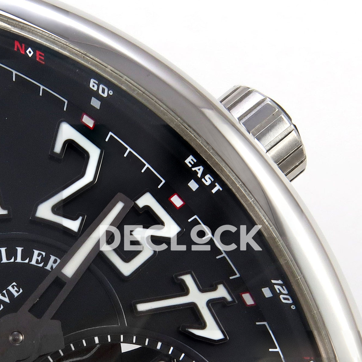 Franck Muller Vanguard V45 Tourbillon Style Steel Black Nylon ABF replica - upper dial crown