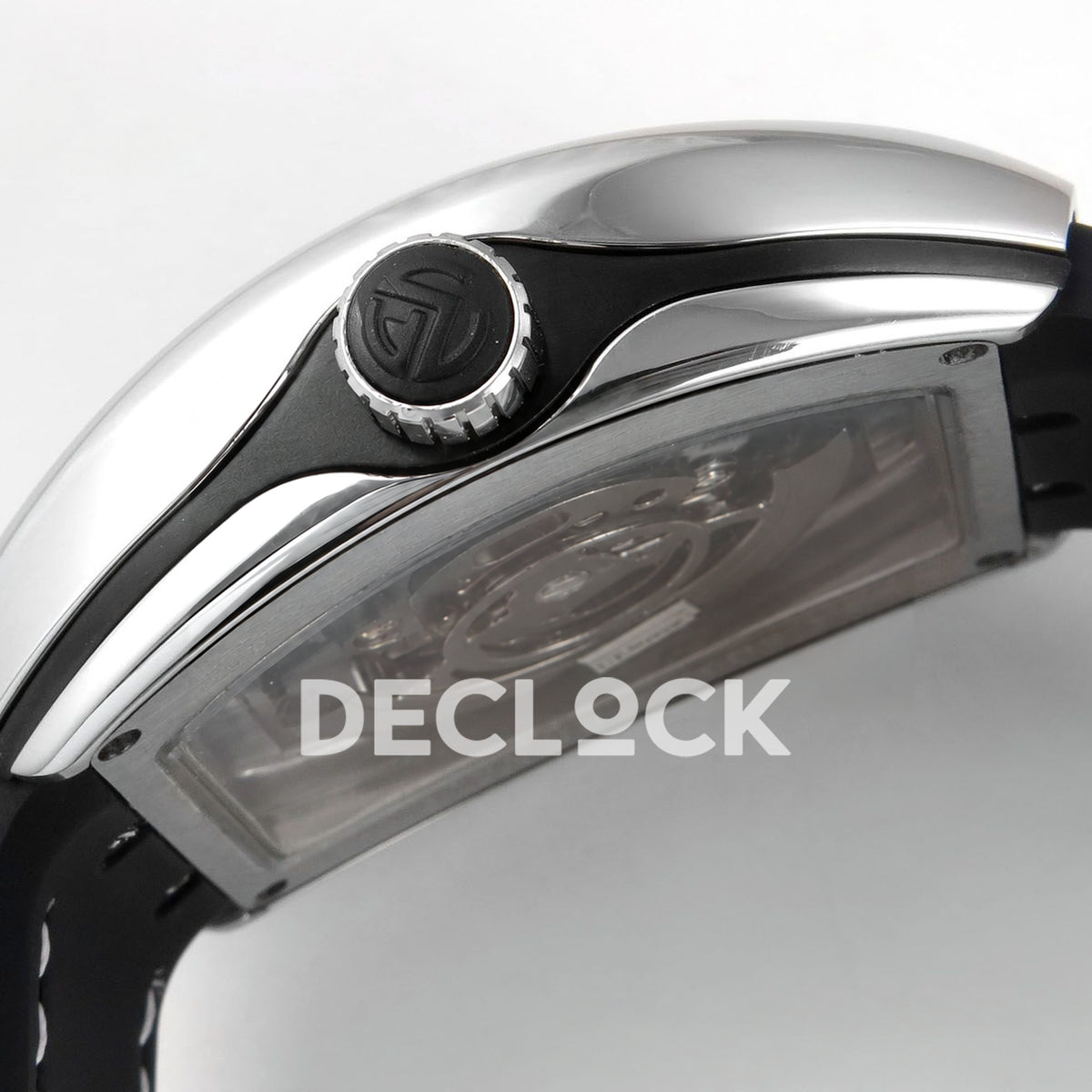 Franck Muller Vanguard V45 Tourbillon Style Steel Black Nylon ABF replica - crown side