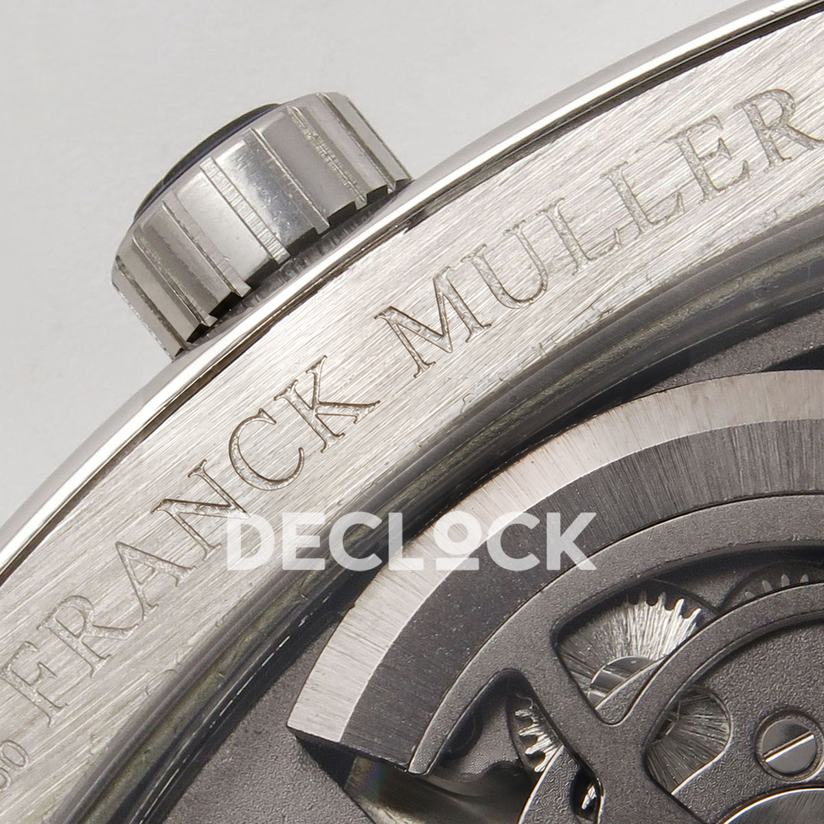 Franck Muller Vanguard V45 Tourbillon Style Steel Black Nylon ABF replica - case brand engraving