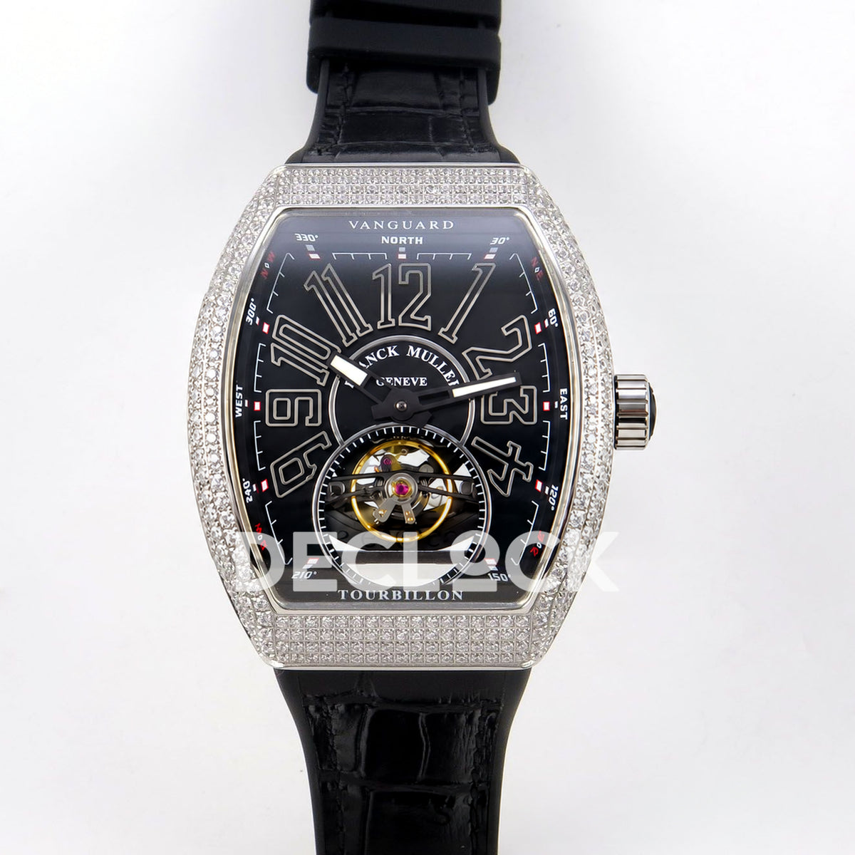 Franck Muller Vanguard V45 Tourbillon Style Steel Gems ABF replica - front