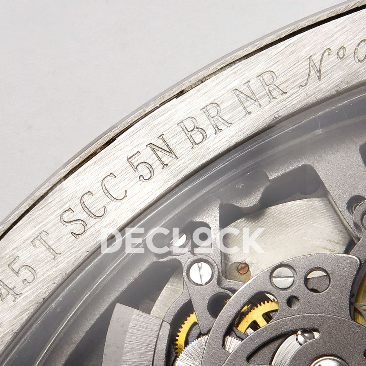 Franck Muller Vanguard V45 Tourbillon Style Steel Gems White Leather ABF replica - reference engraving