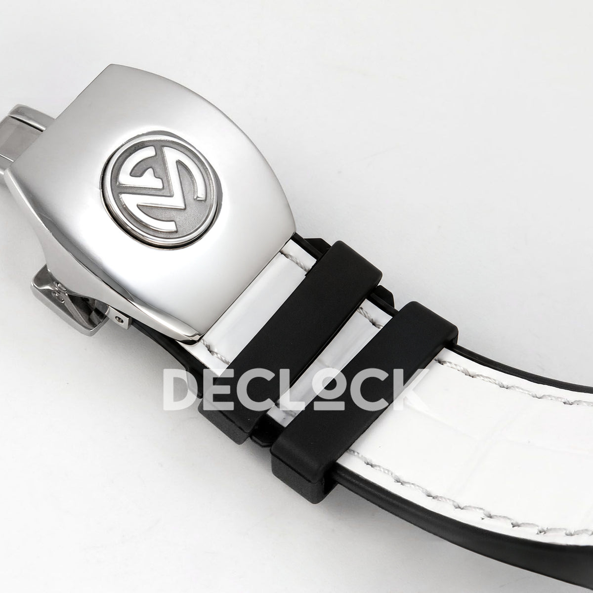 Franck Muller Vanguard V45 Tourbillon Style Steel Gems White Leather ABF replica - closed clasp