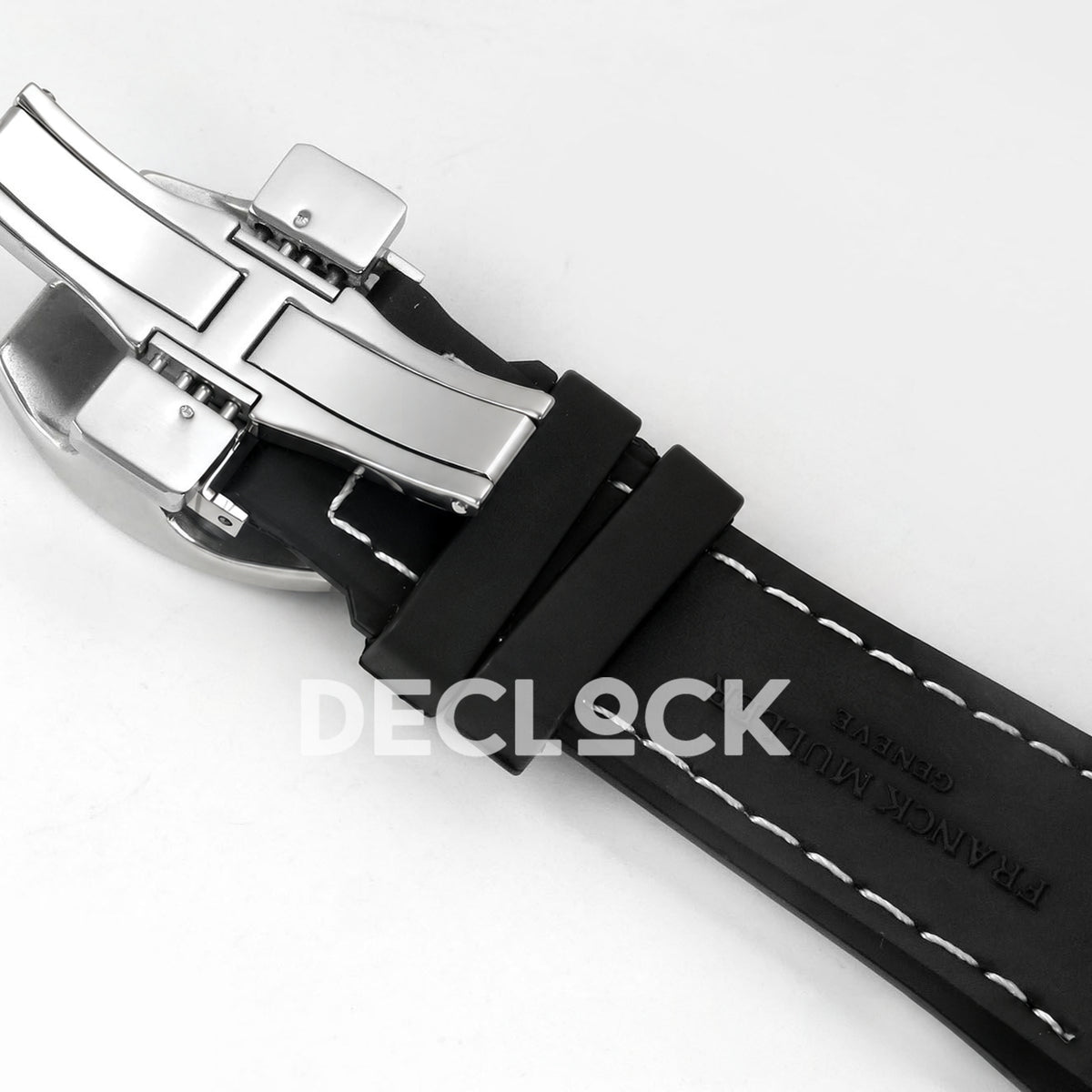 Franck Muller Vanguard V45 Tourbillon Style Steel Gems White Leather ABF replica - strap underside