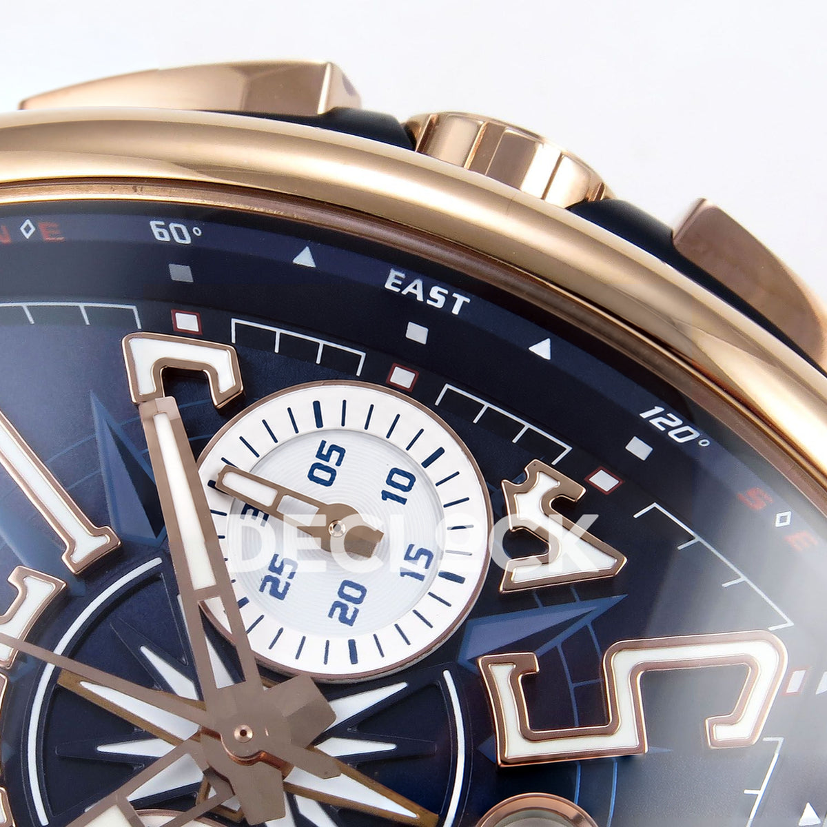 Franck Muller Vanguard Yachting Chrono Rose Gold Blue Nylon ABF A7750 replica - crown subdial detail