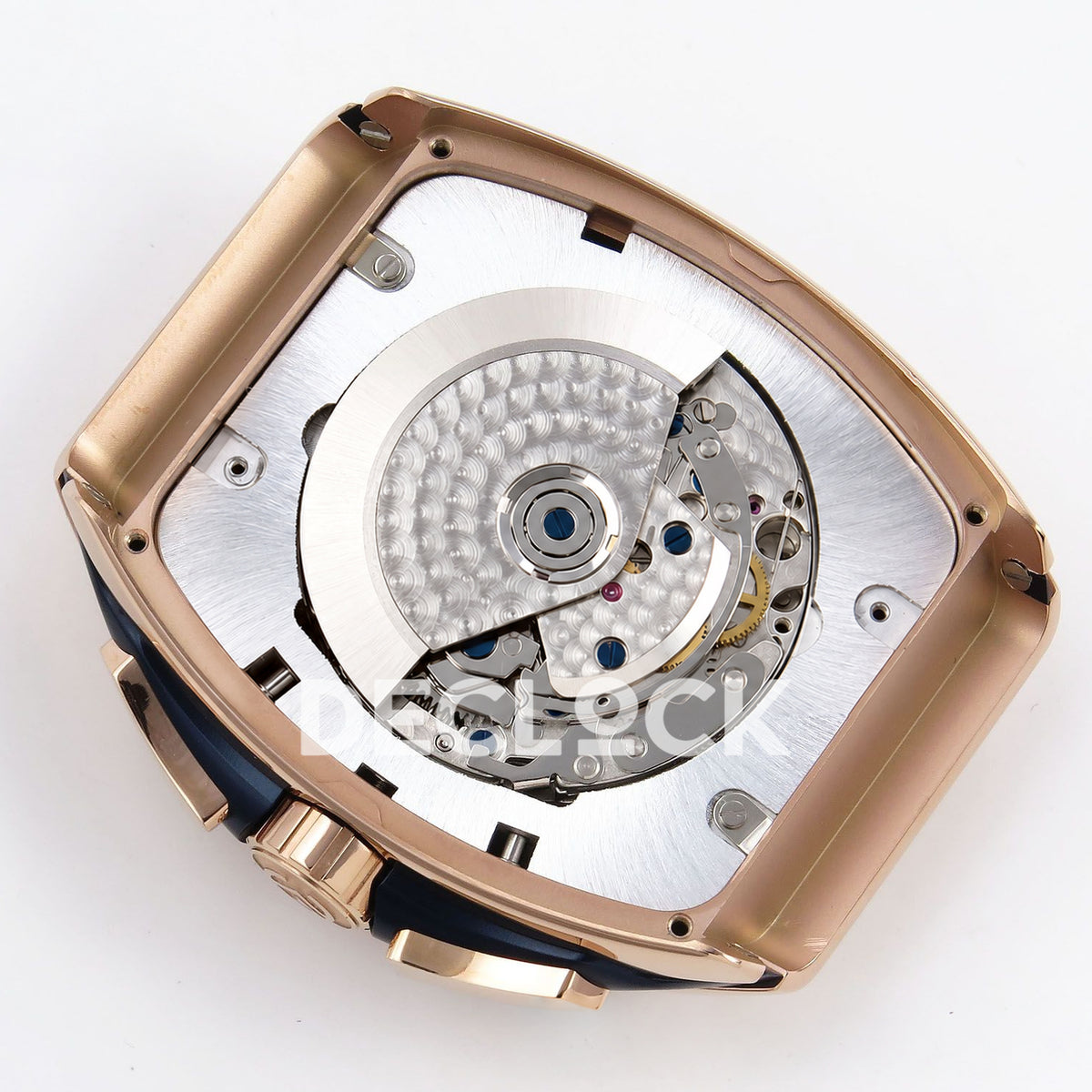 Franck Muller Vanguard Yachting Chrono Rose Gold Blue Nylon ABF A7750 replica - movement rotor back angle