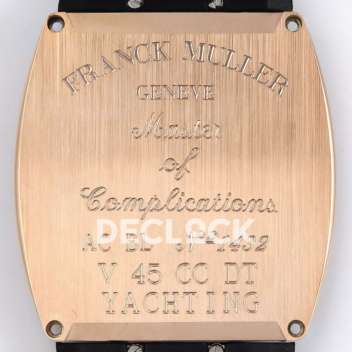 Franck Muller Vanguard Yachting Chrono Rose Gold Gems Black ABF A7750 replica - engraved caseback