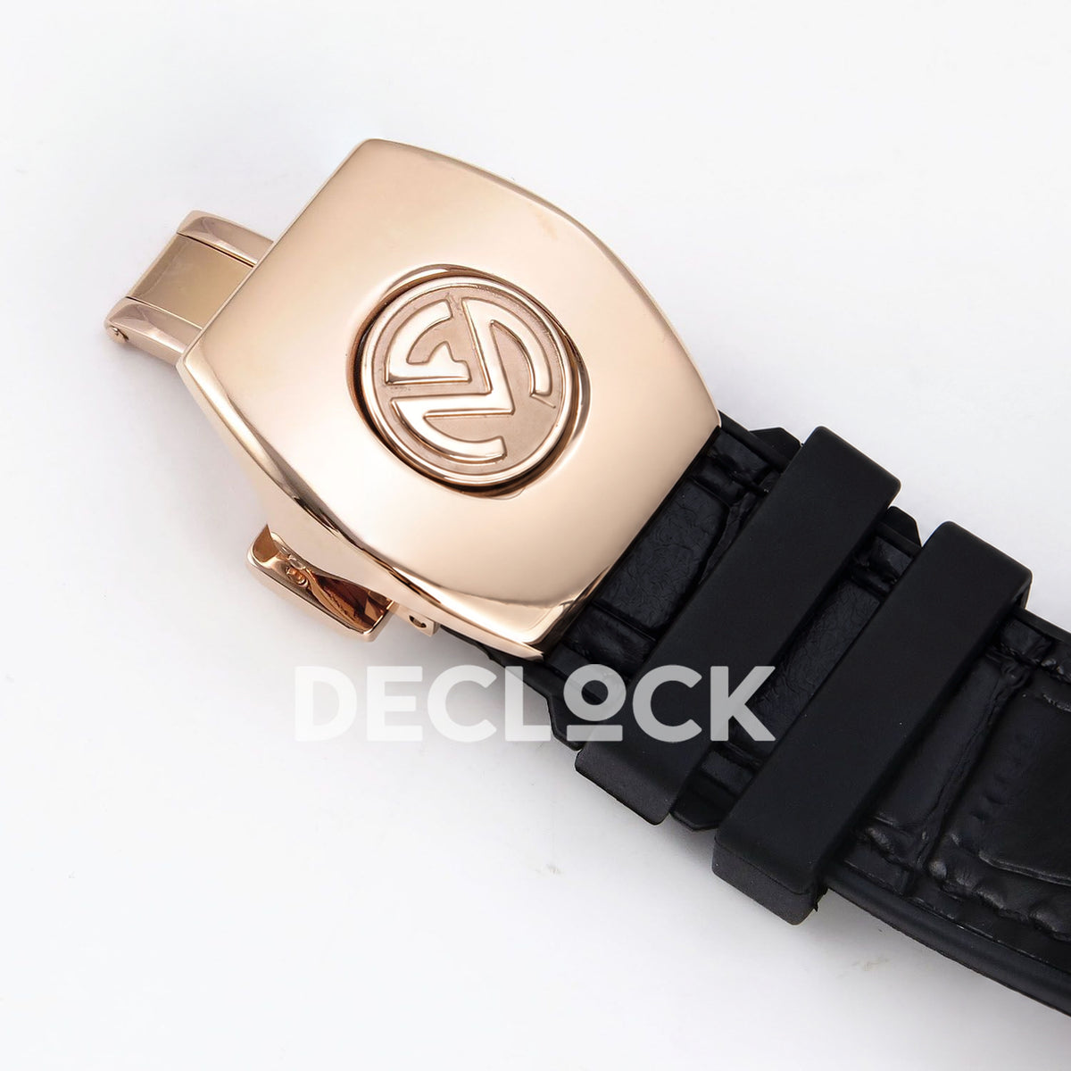 Franck Muller Vanguard Yachting Chrono Rose Gold Gems Black ABF A7750 replica - deployant clasp