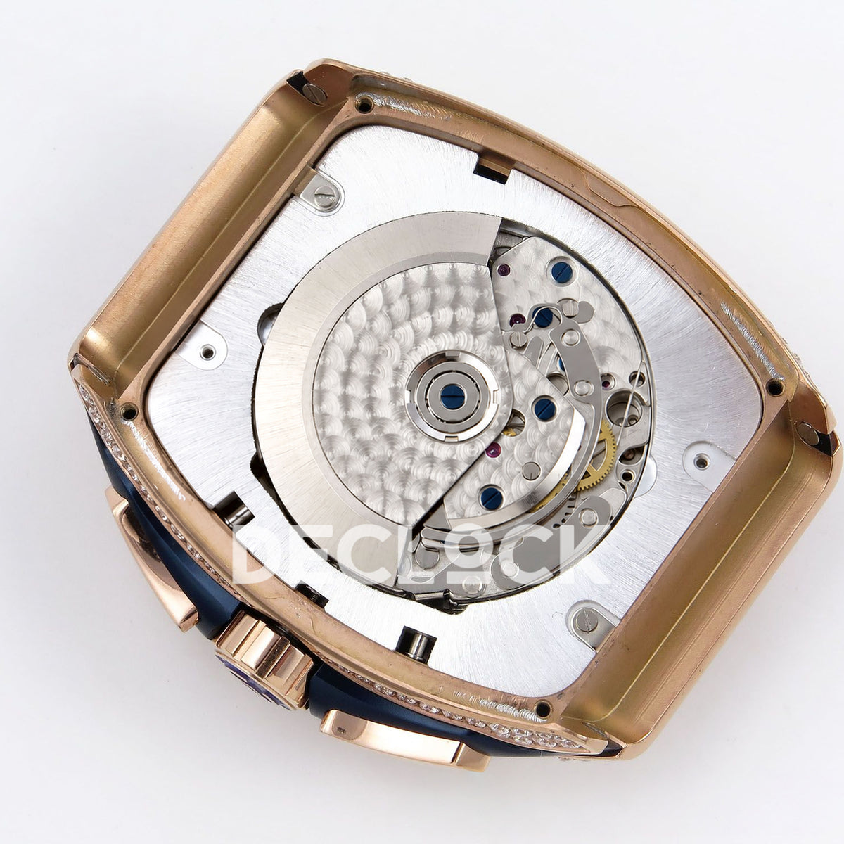 Franck Muller Vanguard Yachting Chrono Rose Gold Gems Blue Nylon ABF A7750 replica - movement rotor back angle