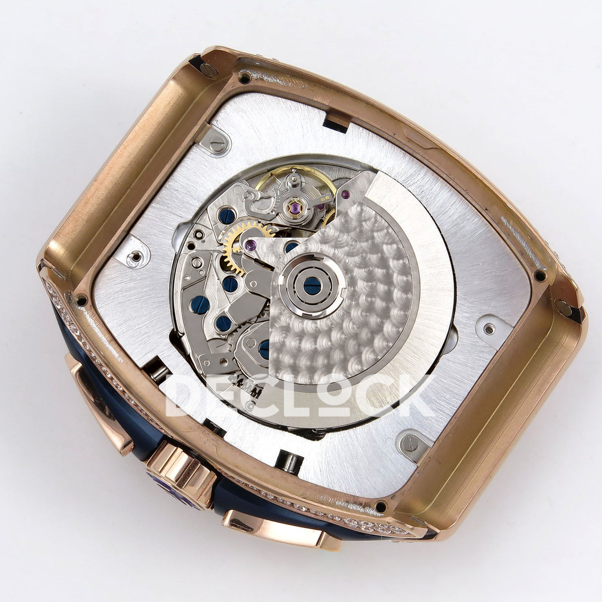 Franck Muller Vanguard Yachting Chrono Rose Gold Gems Blue Nylon ABF A7750 replica - movement rotor back