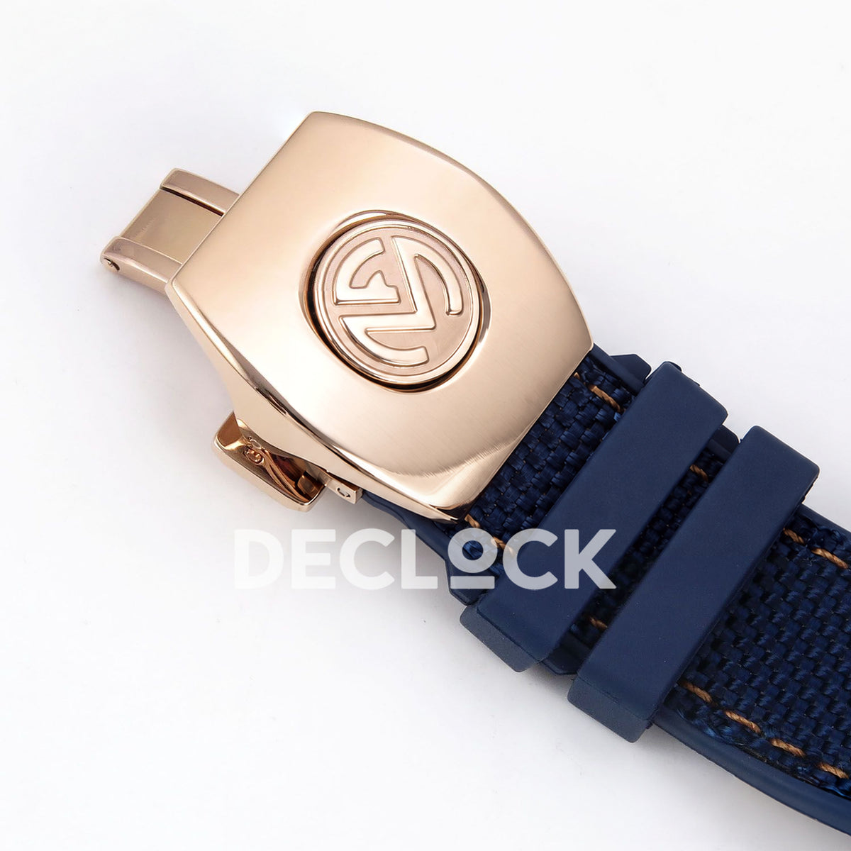 Franck Muller Vanguard Yachting Chrono Rose Gold Gems Blue Nylon ABF A7750 replica - deployant clasp