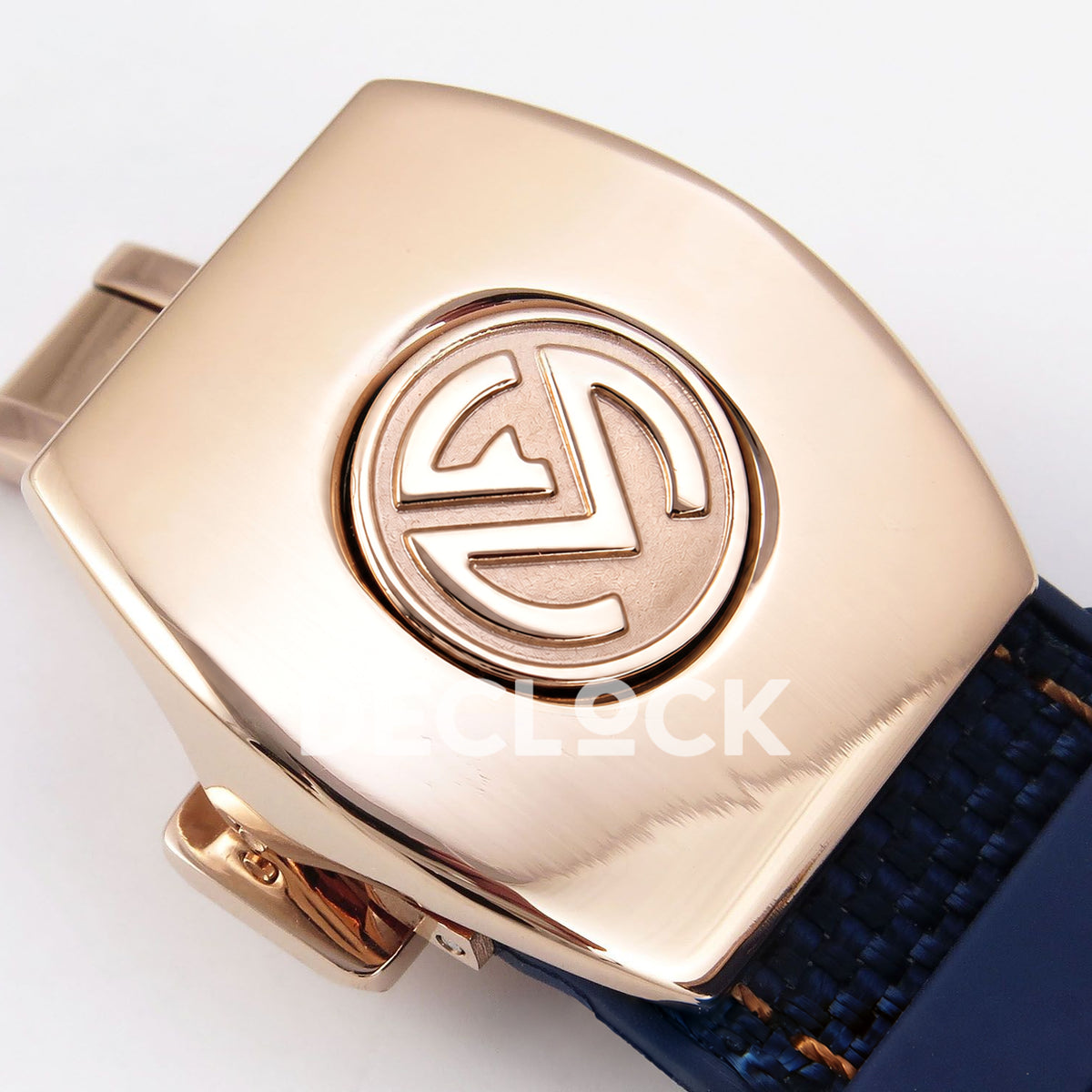 Franck Muller Vanguard Yachting Chrono Rose Gold Gems Blue Nylon ABF A7750 replica - clasp logo