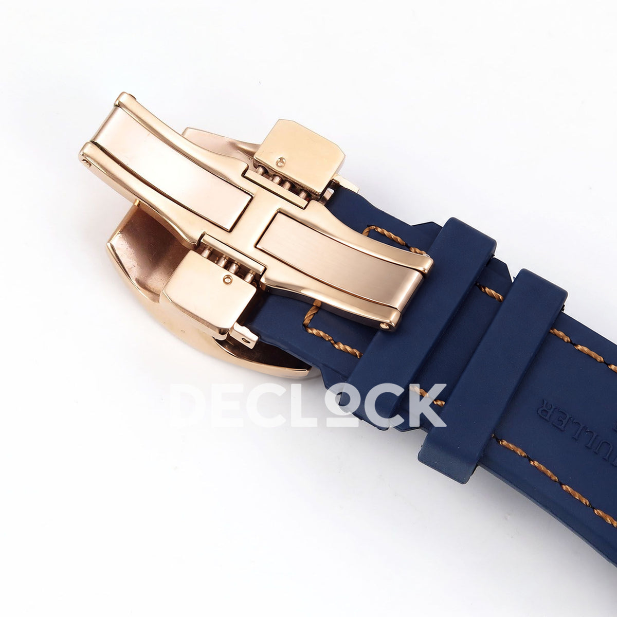 Franck Muller Vanguard Yachting Chrono Rose Gold Gems Blue Nylon ABF A7750 replica - strap underside open clasp