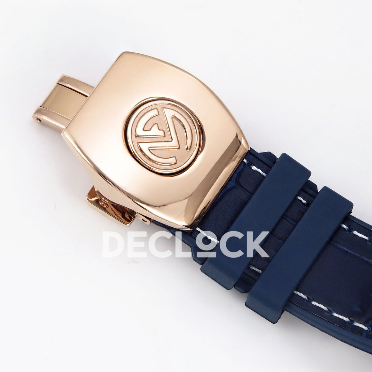 Franck Muller Vanguard Yachting Chrono Rose Gold Pave Blue ABF A7750 replica - deployant clasp