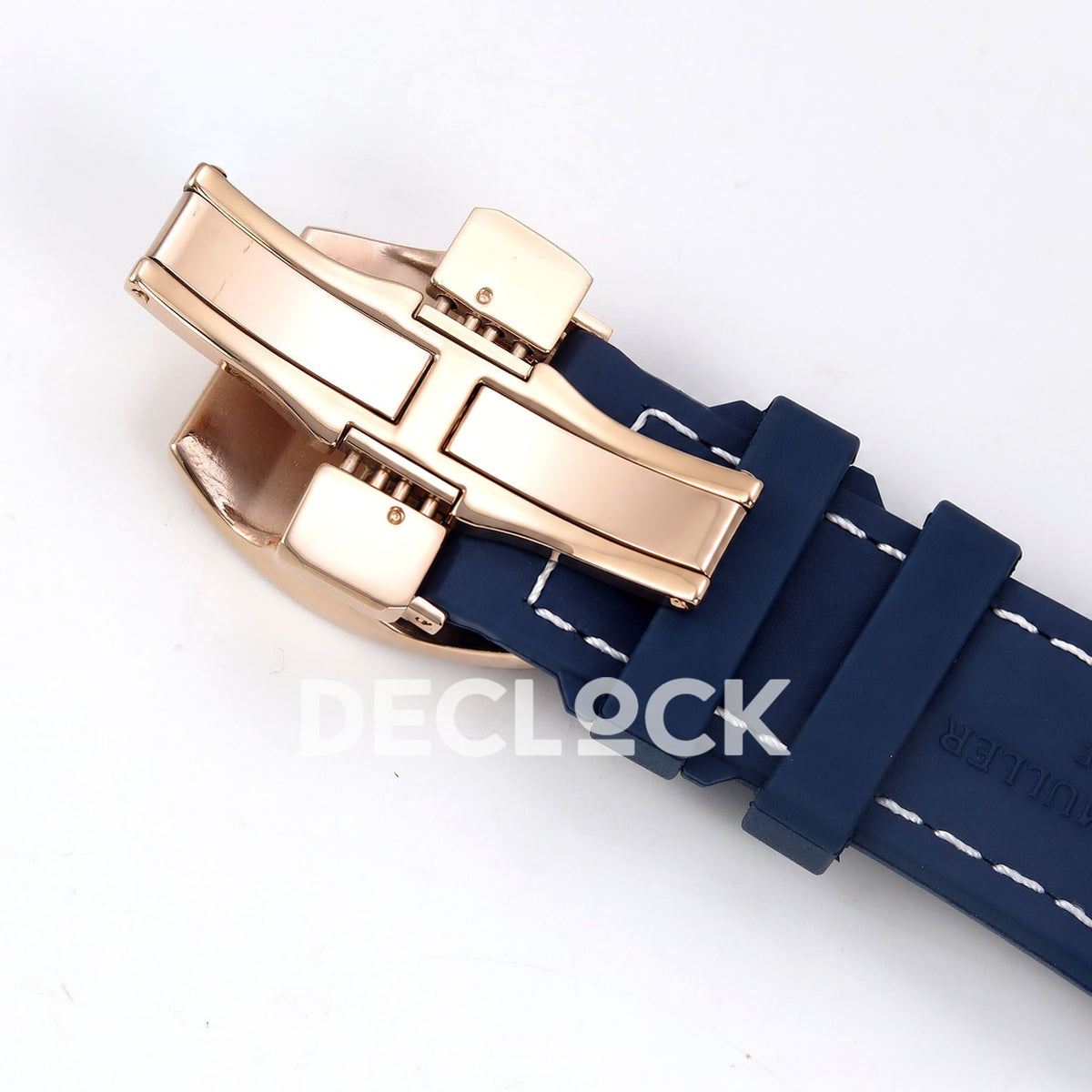 Franck Muller Vanguard Yachting Chrono Rose Gold Pave Blue ABF A7750 replica - strap underside open clasp