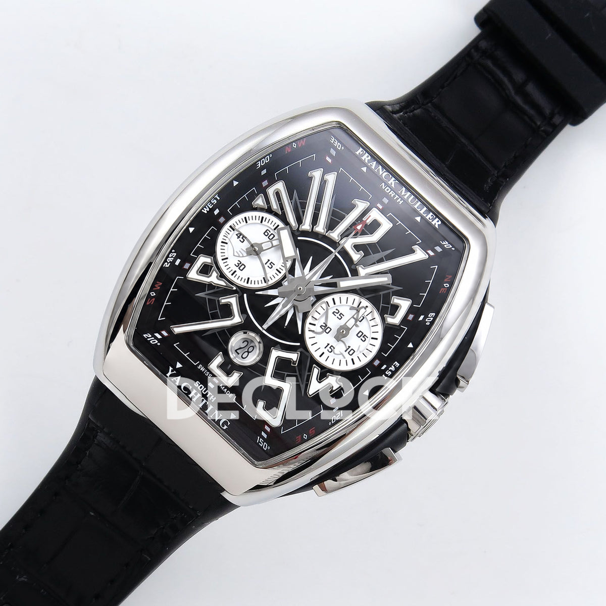 Franck Muller Vanguard Yachting Chrono Steel Black ABF A7750 replica - dial angle left