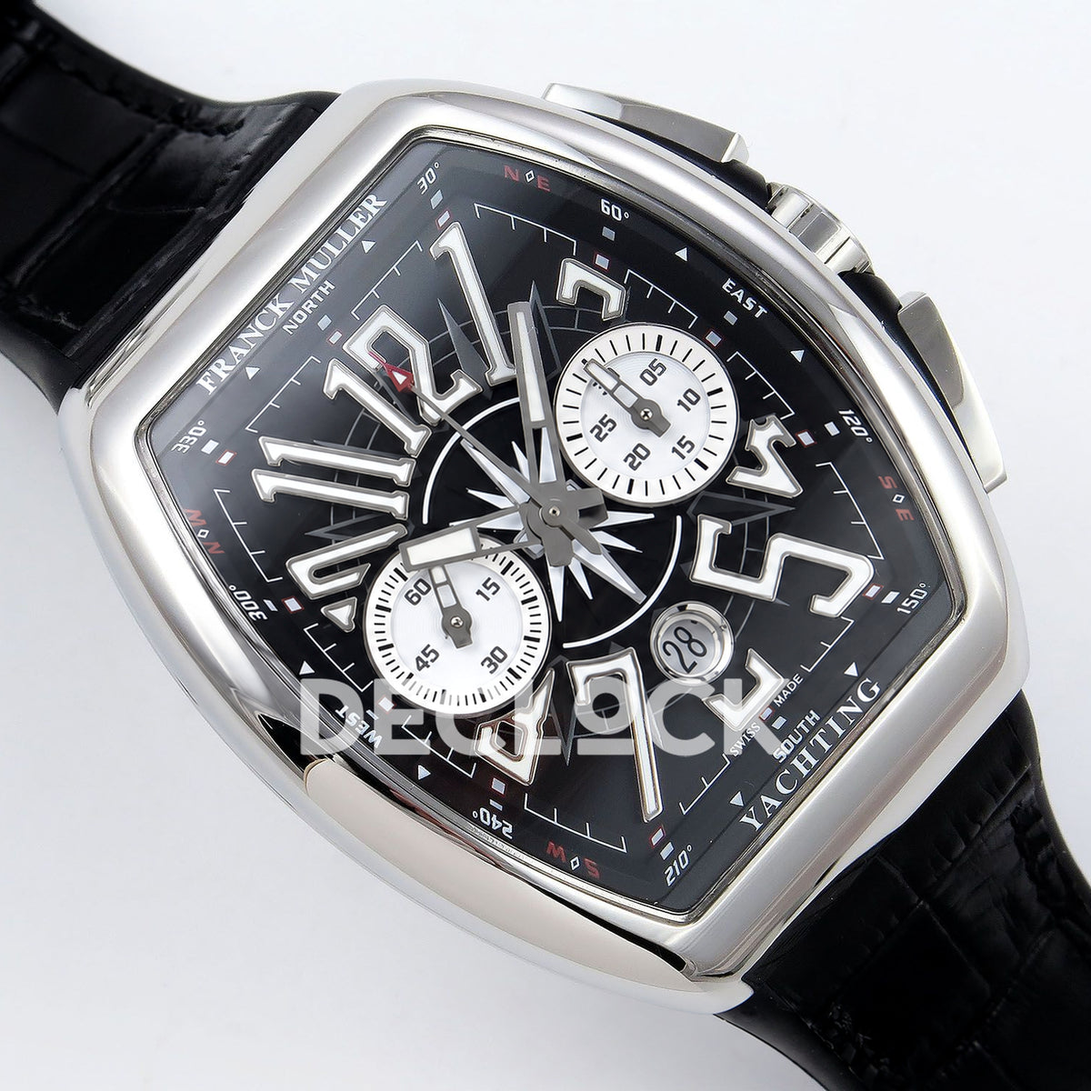 Franck Muller Vanguard Yachting Chrono Steel Black ABF A7750 replica - dial angle right