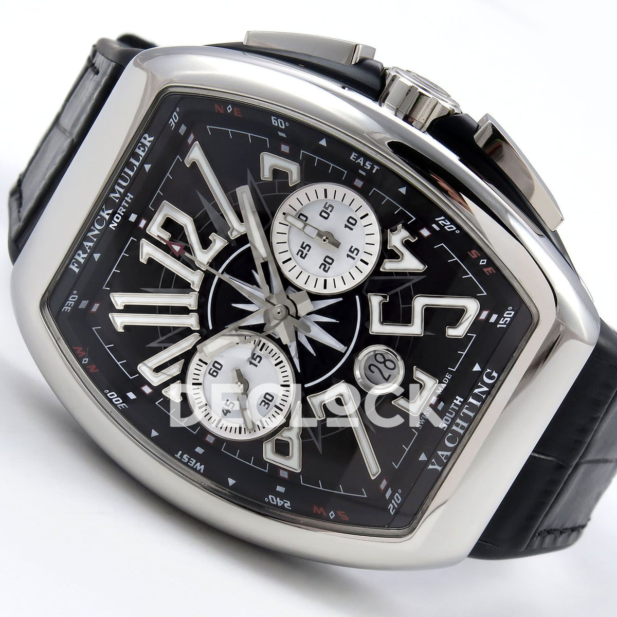 Franck Muller Vanguard Yachting Chrono Steel Black ABF A7750 replica - three quarter
