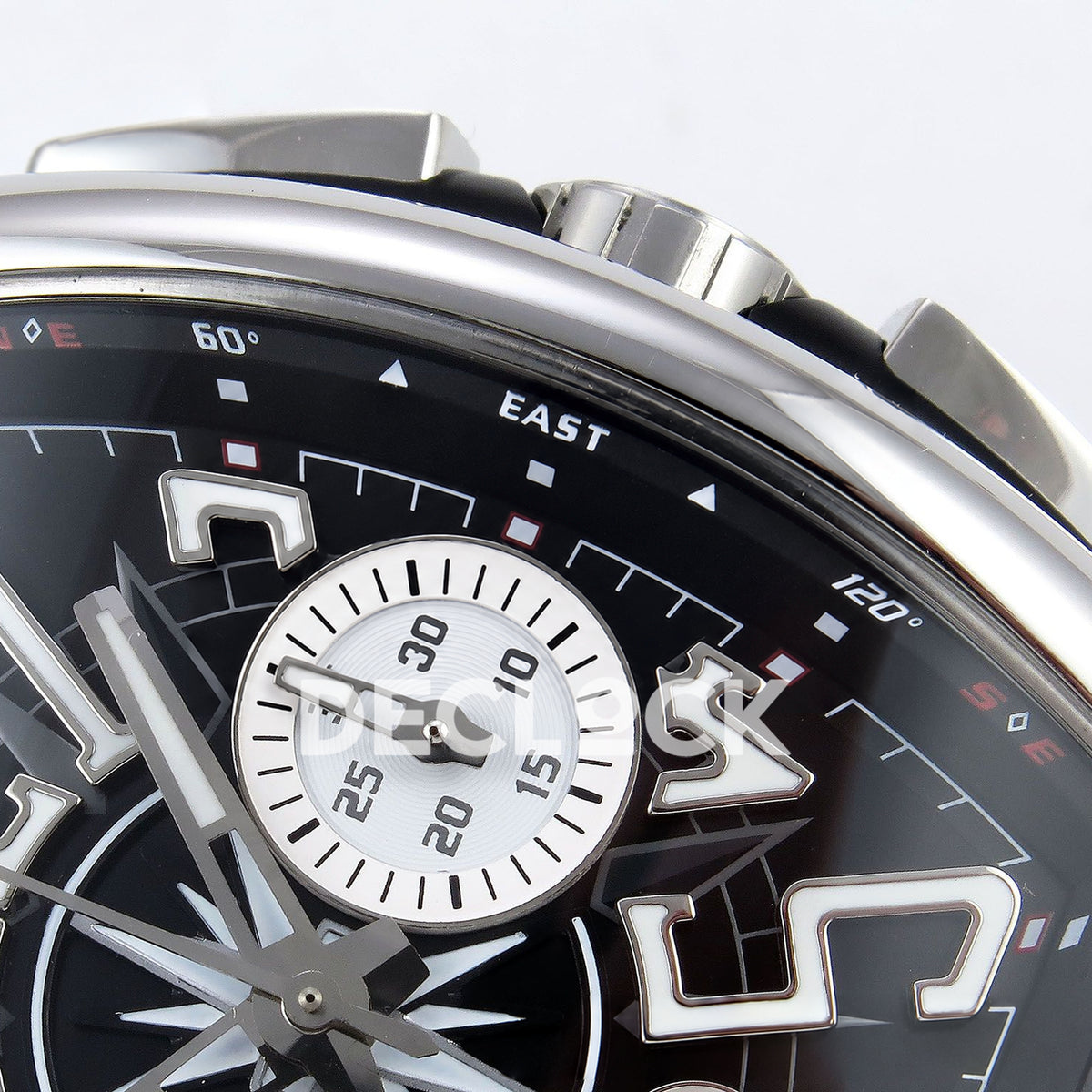 Franck Muller Vanguard Yachting Chrono Steel Black ABF A7750 replica - crown subdial detail