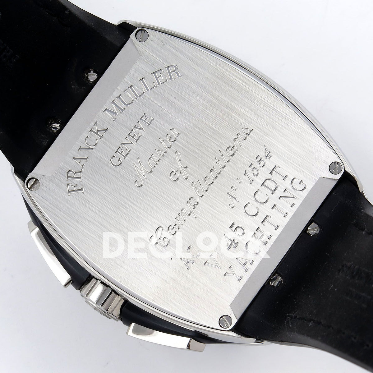 Franck Muller Vanguard Yachting Chrono Steel Black ABF A7750 replica - caseback angle