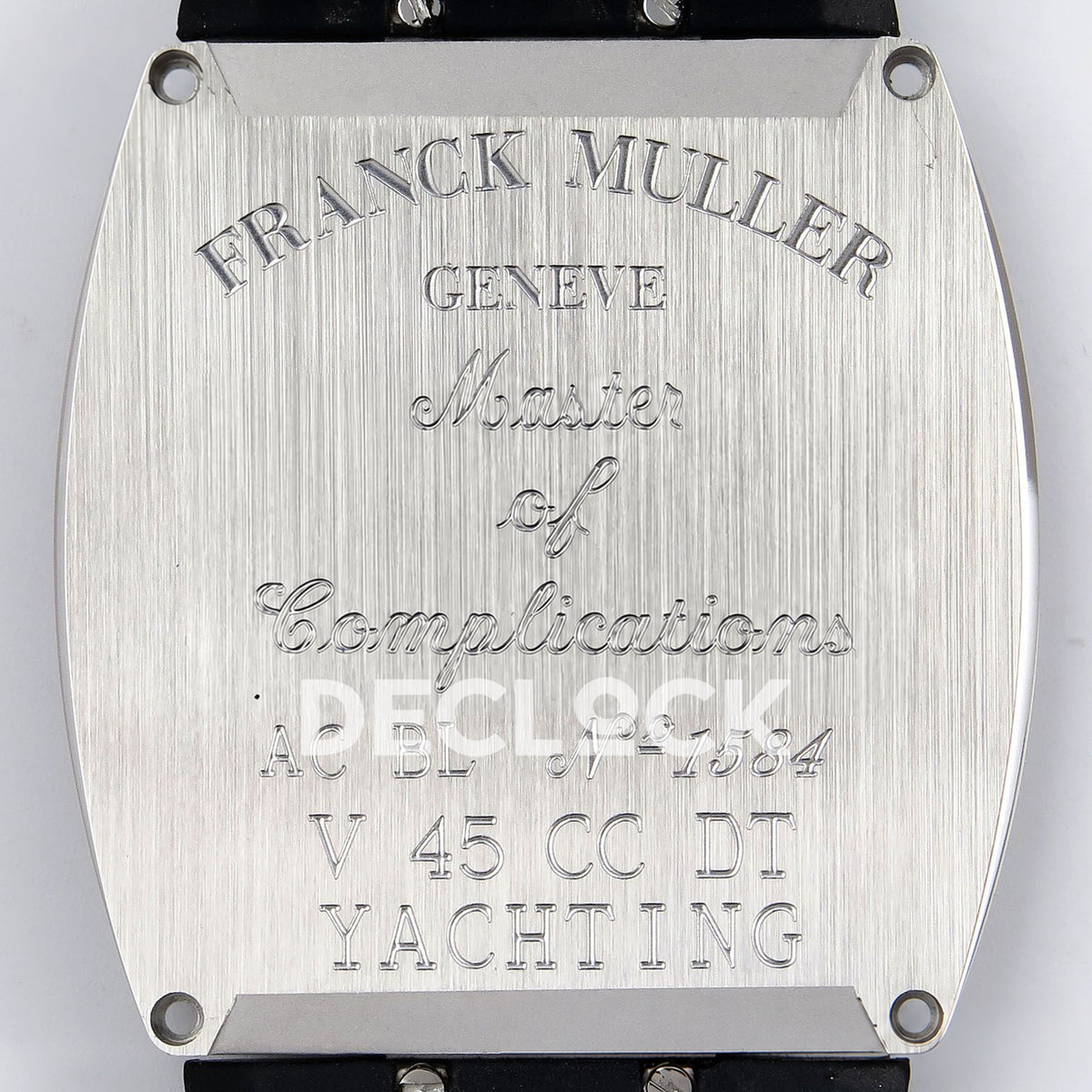 Franck Muller Vanguard Yachting Chrono Steel Black ABF A7750 replica - engraved caseback
