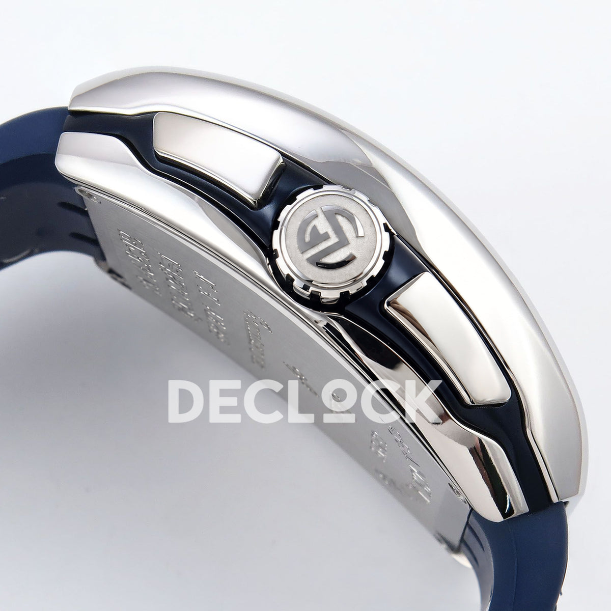 Franck Muller Vanguard Yachting Chrono Steel Blue Leather ABF A7750 replica - crown side