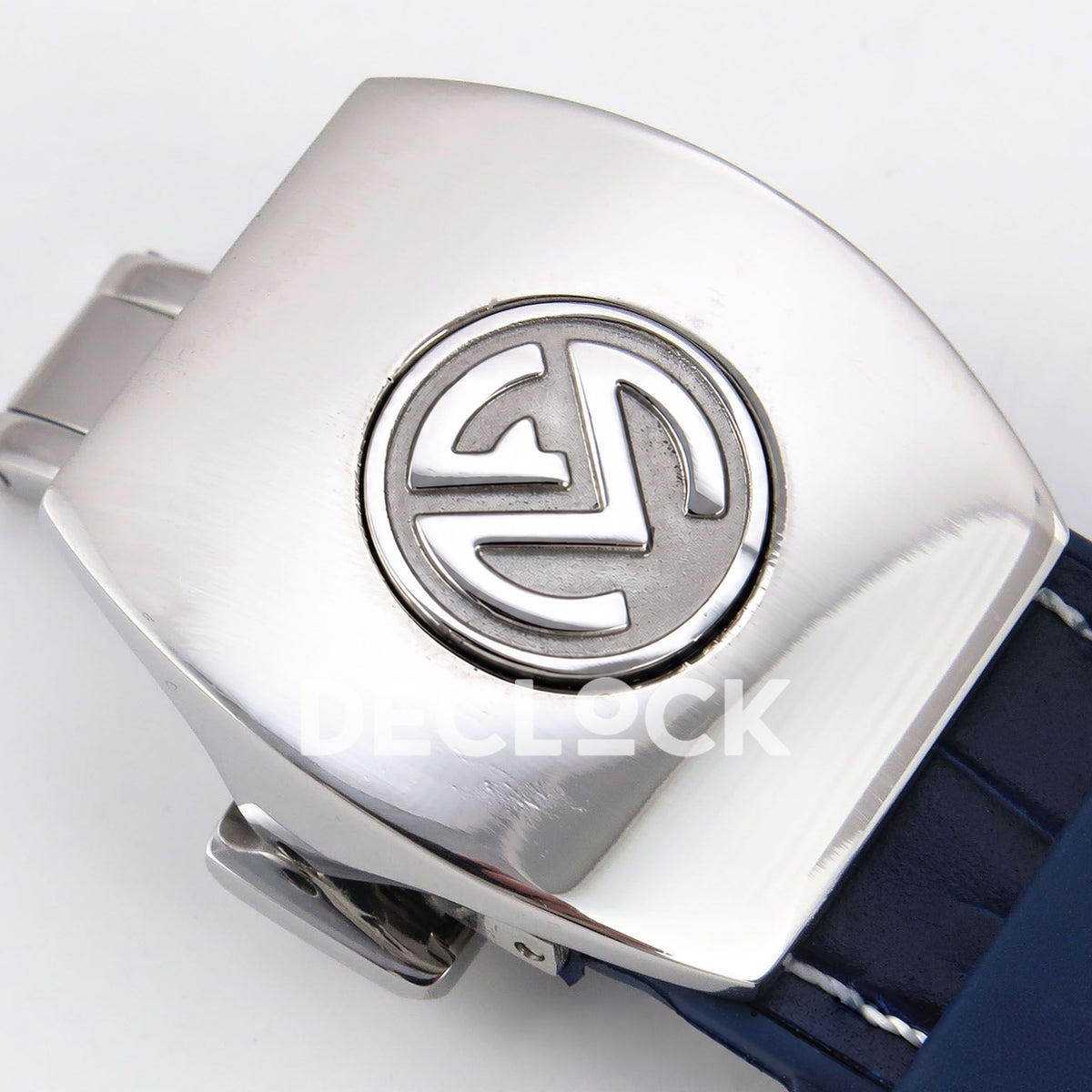 Franck Muller Vanguard Yachting Chrono Steel Blue Leather ABF A7750 replica - clasp logo