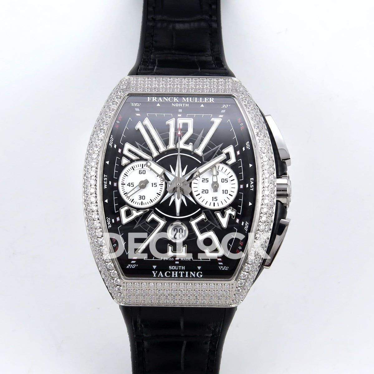 Franck Muller Vanguard Yachting Chrono Steel Gems Black ABF A7750 replica - front