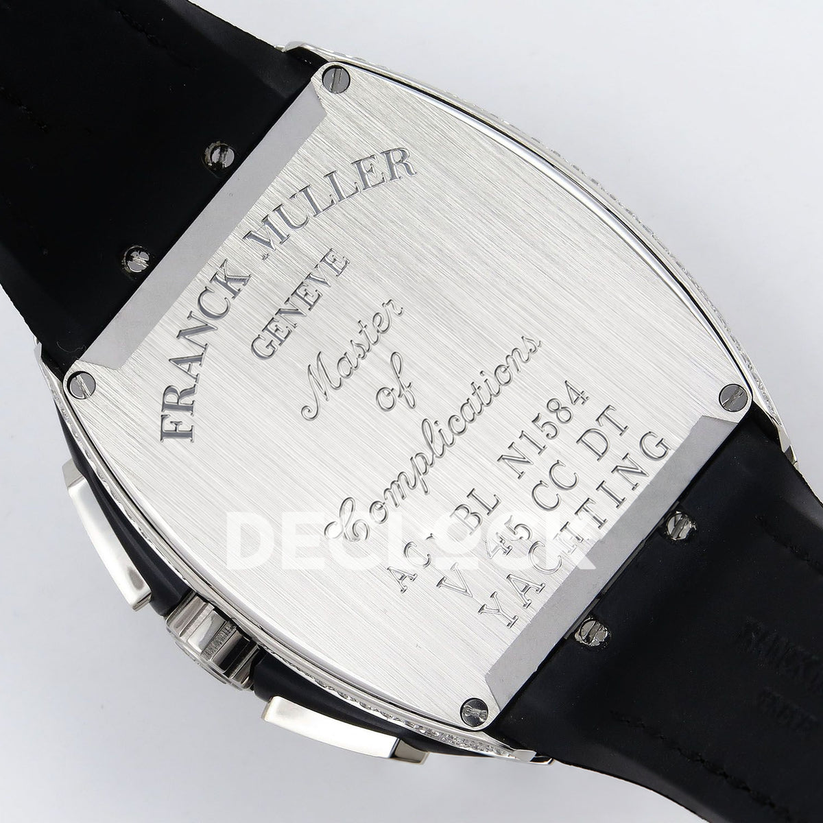 Franck Muller Vanguard Yachting Chrono Steel Gems Black ABF A7750 replica - caseback angle