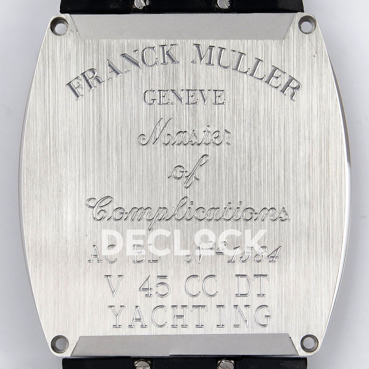 Franck Muller Vanguard Yachting Chrono Steel Gems Black ABF A7750 replica - engraved caseback