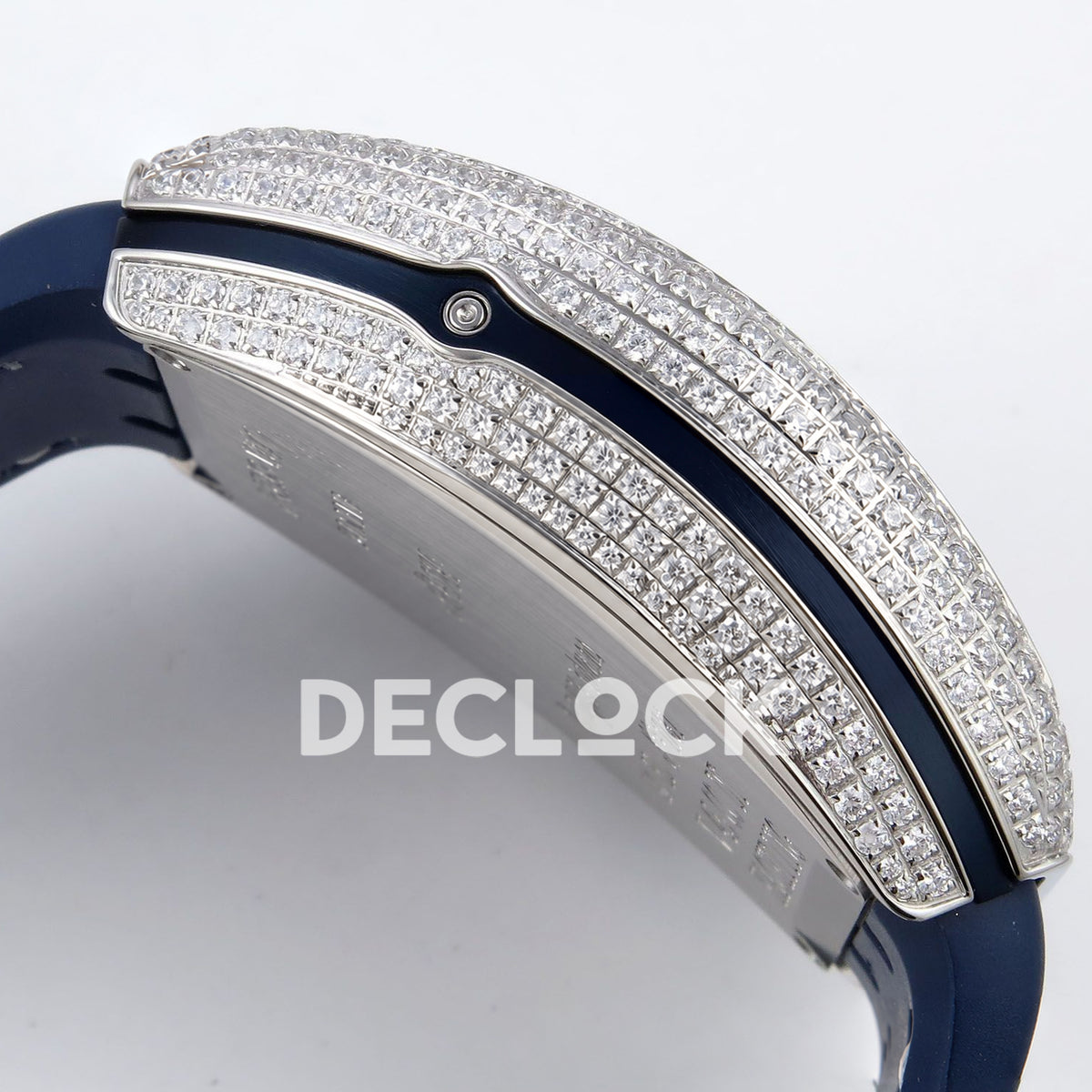 Franck Muller Vanguard Yachting Chrono Steel Pave Blue Nylon ABF A7750 replica - case side