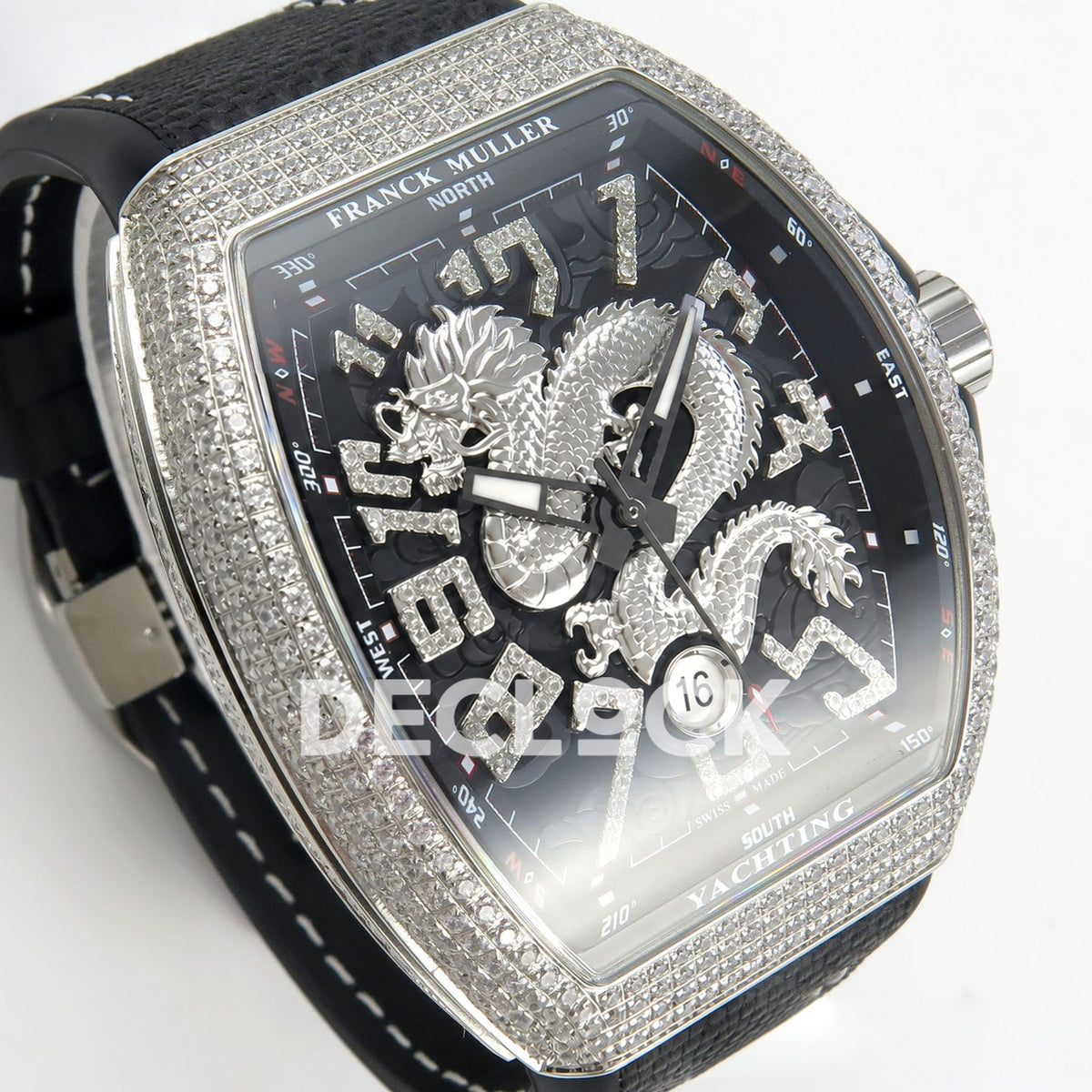 Franck Muller Vanguard Yachting Dragon King Black Gems Nylon ABF A2824 replica - dial angle left