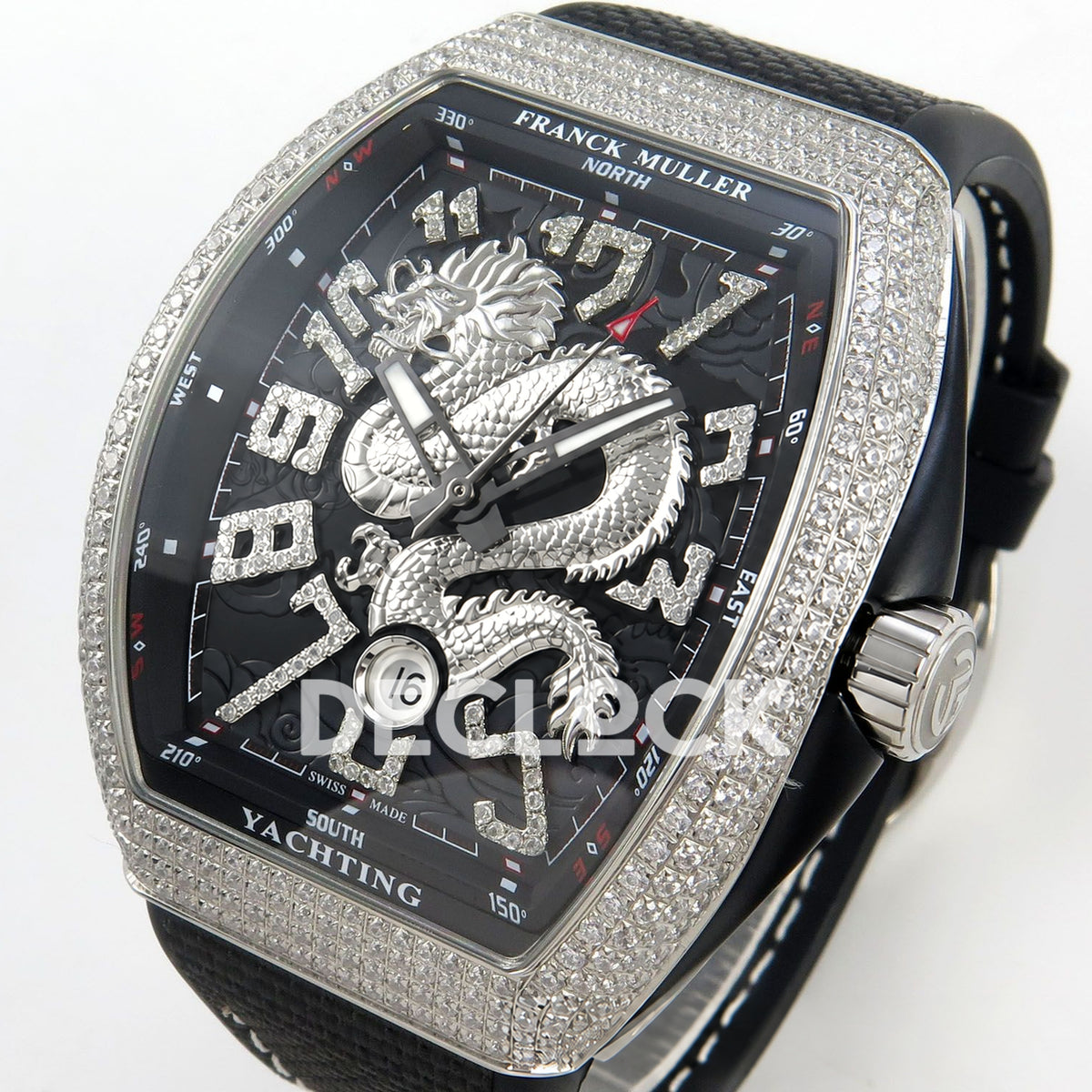 Franck Muller Vanguard Yachting Dragon King Black Gems Nylon ABF A2824 replica - three quarter