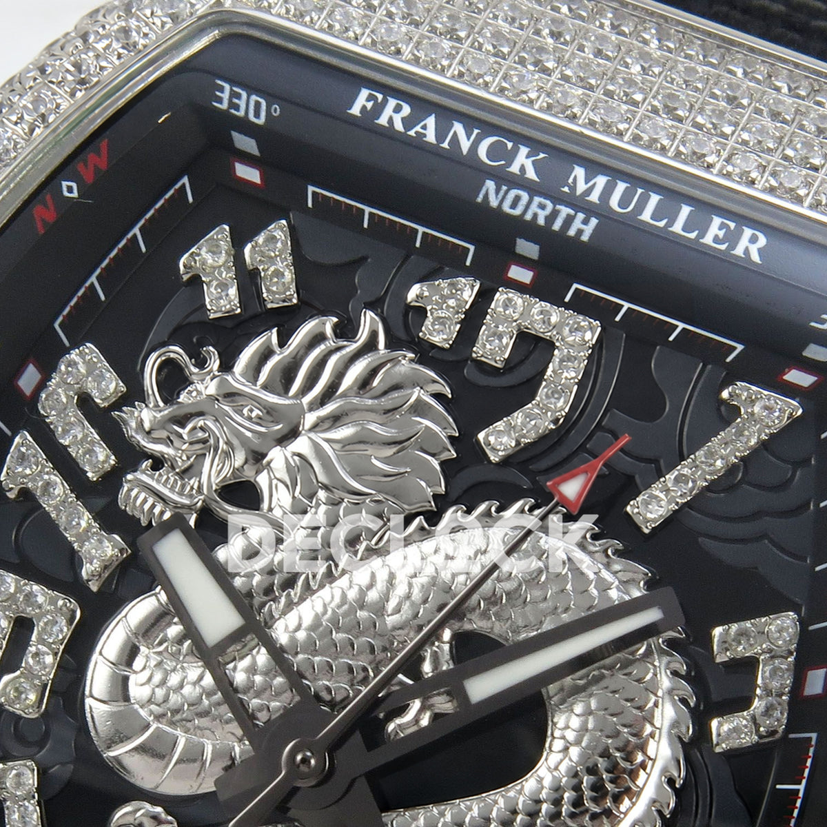 Franck Muller Vanguard Yachting Dragon King Black Gems Nylon ABF A2824 replica - upper dial closeup