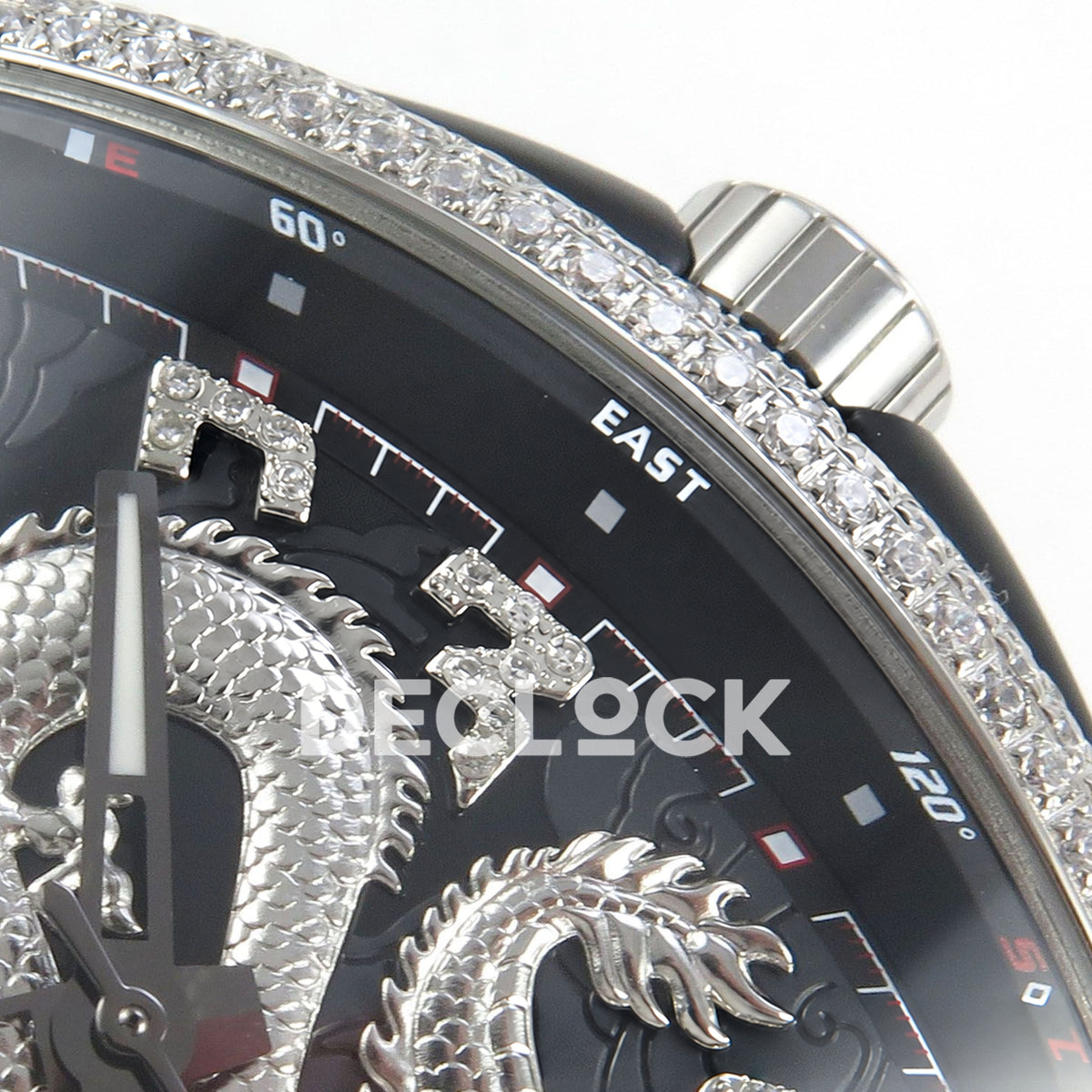 Franck Muller Vanguard Yachting Dragon King Black Gems Nylon ABF A2824 replica - crown dial detail