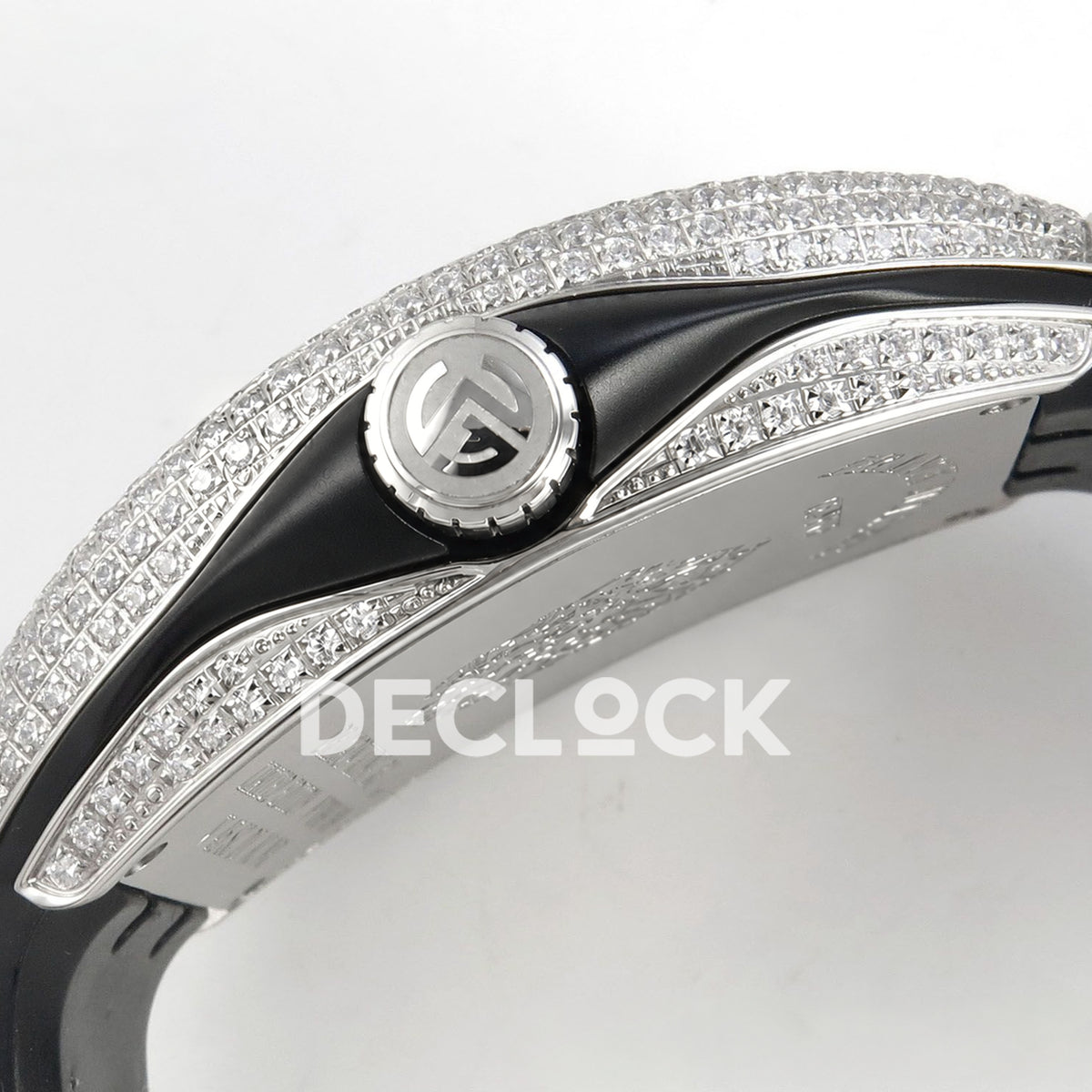 Franck Muller Vanguard Yachting Dragon King Black Gems Nylon ABF A2824 replica - crown side