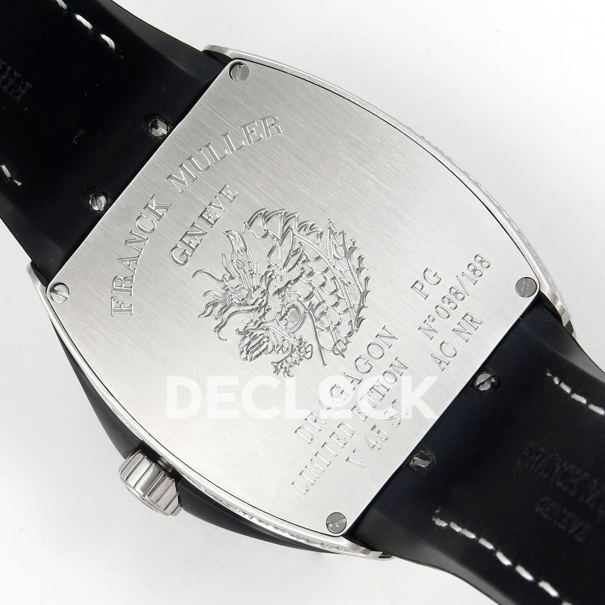 Franck Muller Vanguard Yachting Dragon King Black Gems Nylon ABF A2824 replica - engraved caseback