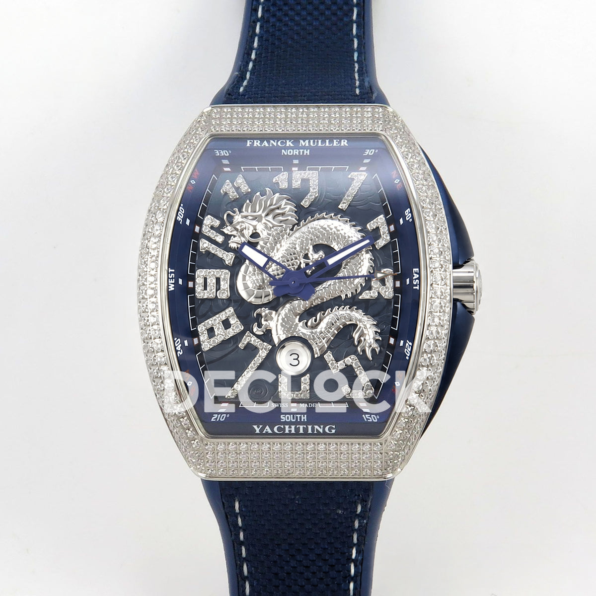 Franck Muller Vanguard Yachting Dragon King Blue Purple Gems ABF A2824 replica - front