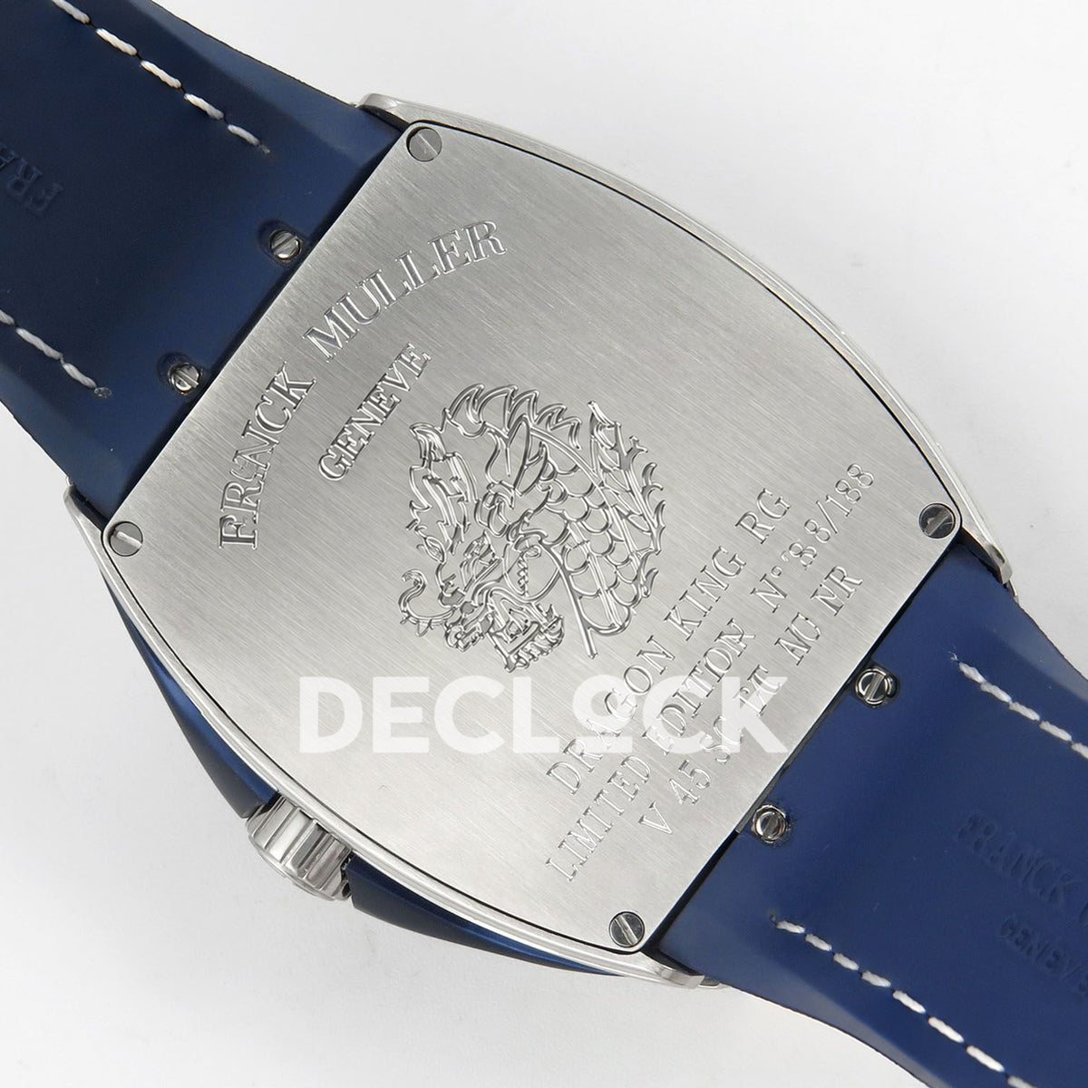 Franck Muller Vanguard Yachting Dragon King Blue Purple Gems ABF A2824 replica - engraved caseback