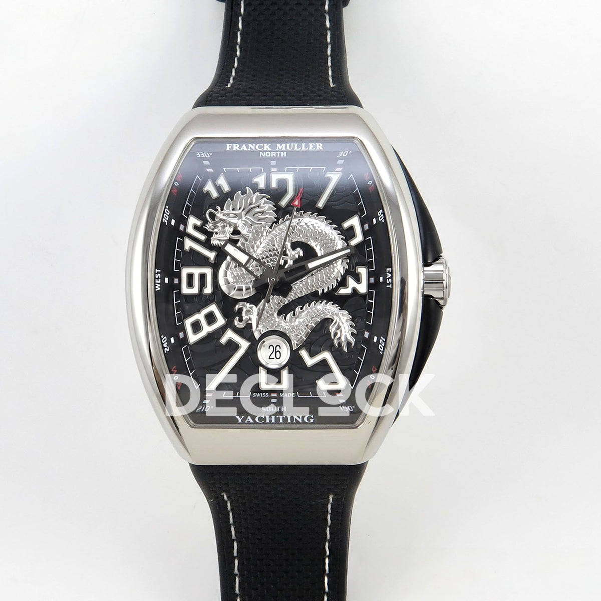 Franck Muller Vanguard Yachting Dragon King Steel Black ABF A2824 replica - front