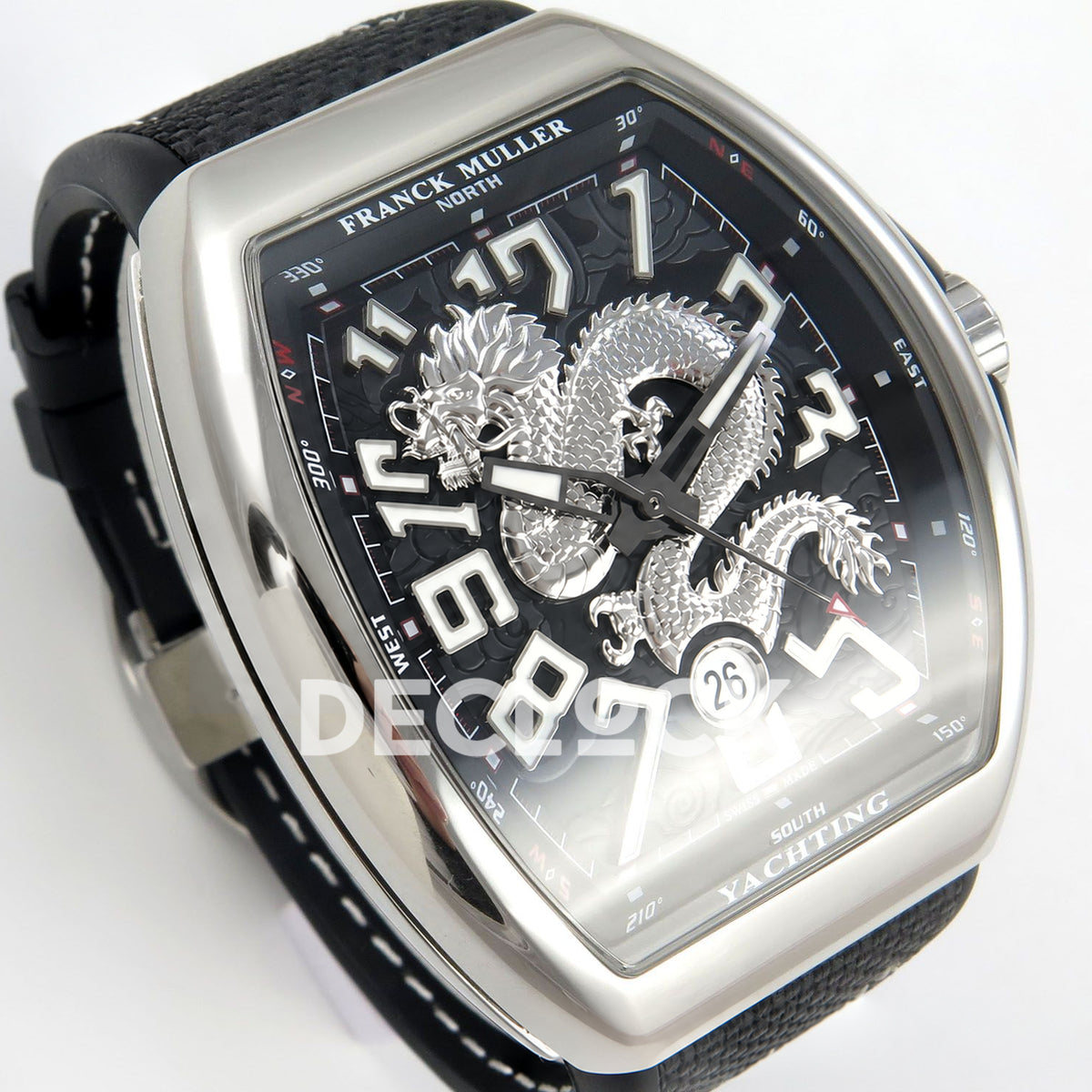 Franck Muller Vanguard Yachting Dragon King Steel Black ABF A2824 replica - dial angle left