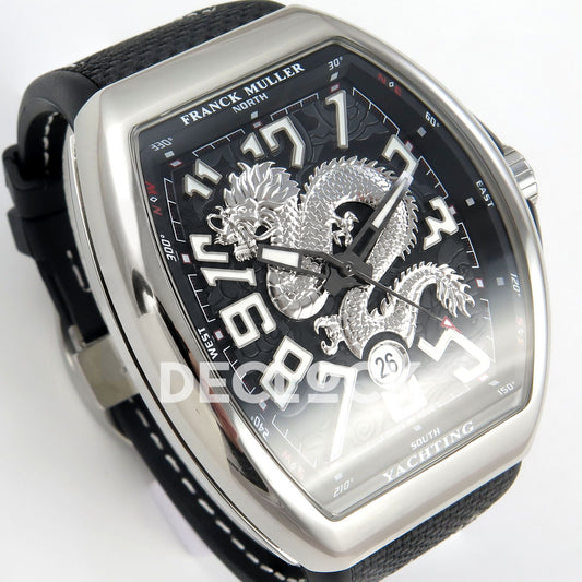 Franck Muller Vanguard Yachting Dragon King Steel Black ABF A2824 replica - dial angle left