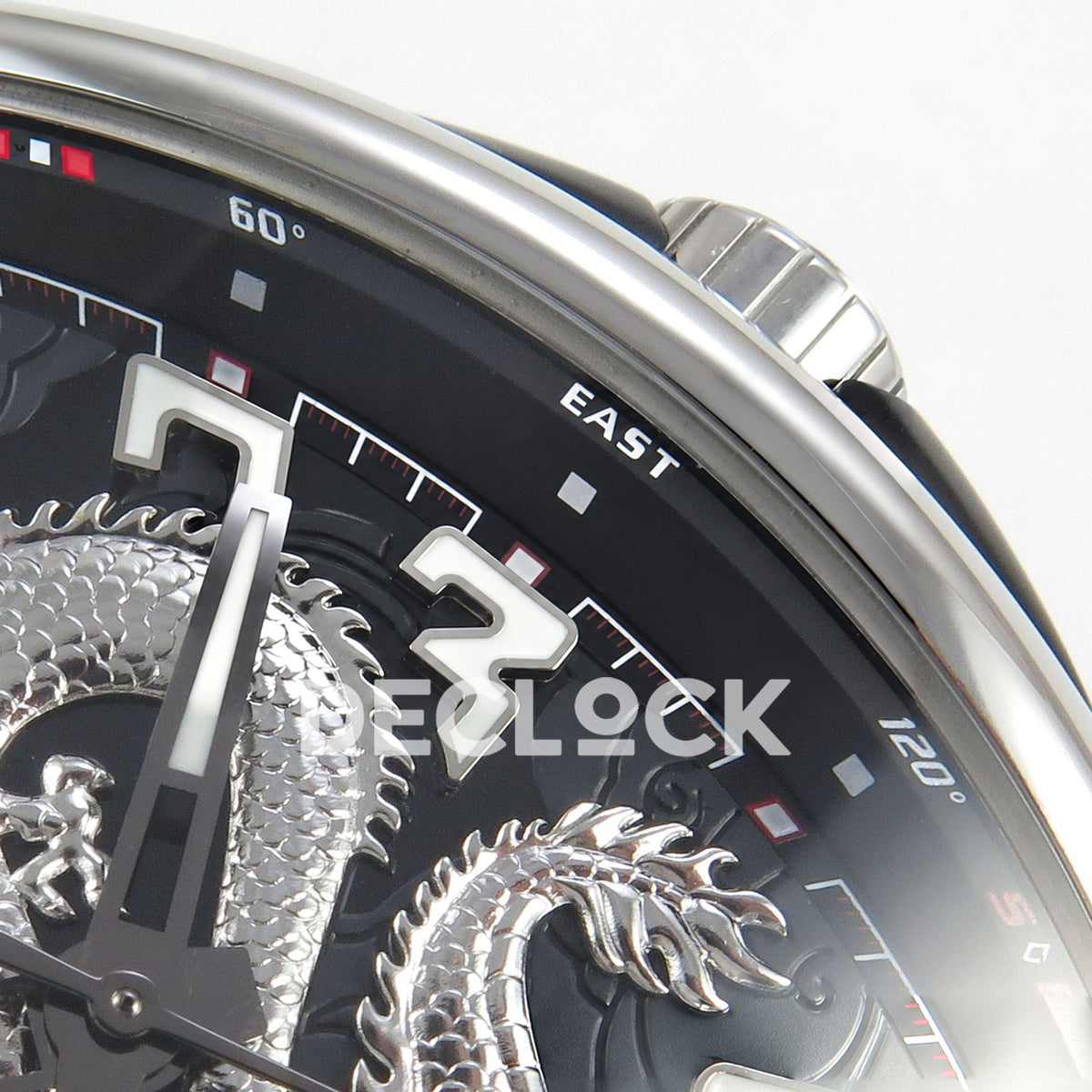 Franck Muller Vanguard Yachting Dragon King Steel Black ABF A2824 replica - crown dial detail