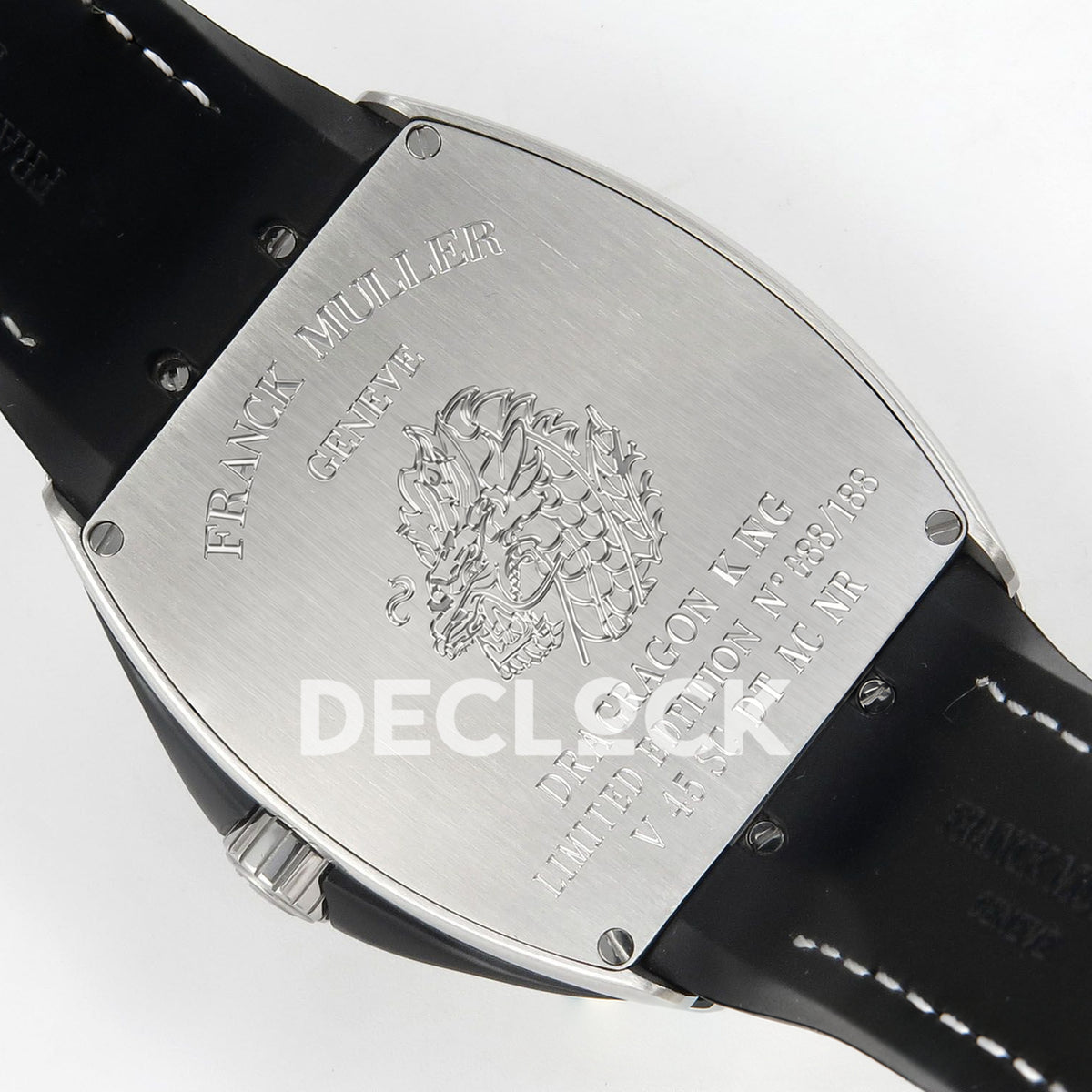 Franck Muller Vanguard Yachting Dragon King Steel Black ABF A2824 replica - engraved caseback