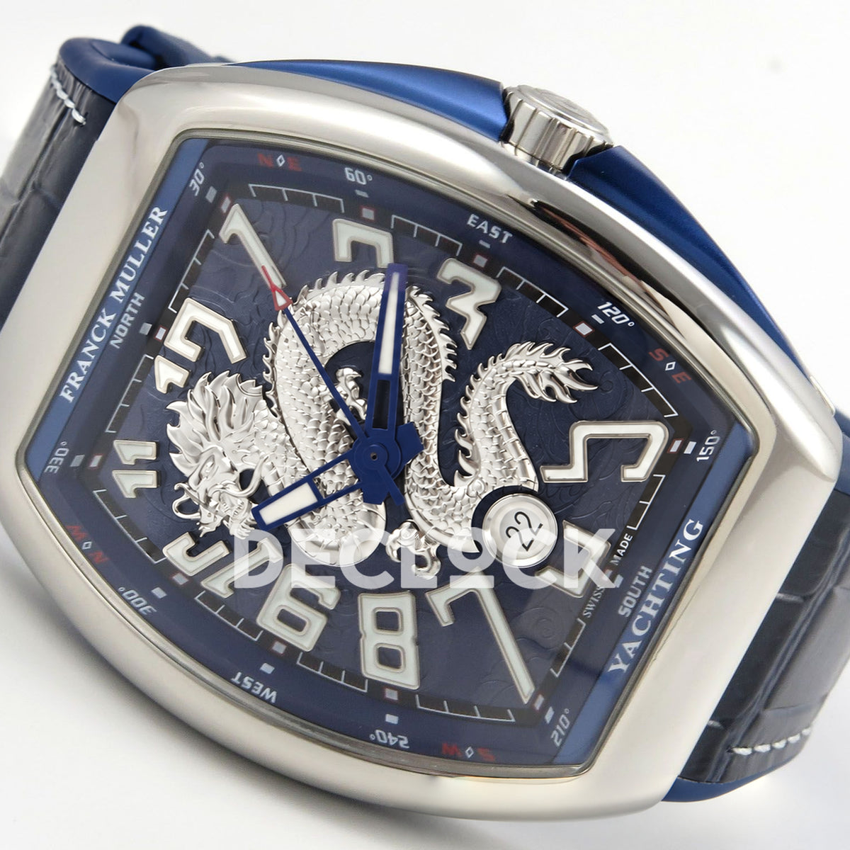 Franck Muller Vanguard Yachting Dragon King Steel Blue Purple ABF A2824 replica - dial angle right