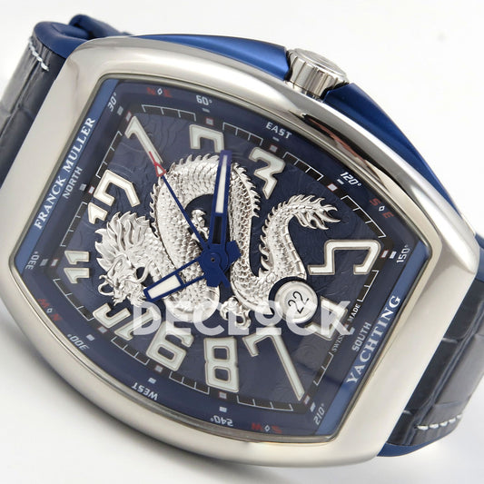 Franck Muller Vanguard Yachting Dragon King Steel Blue Purple ABF A2824 replica - dial angle right