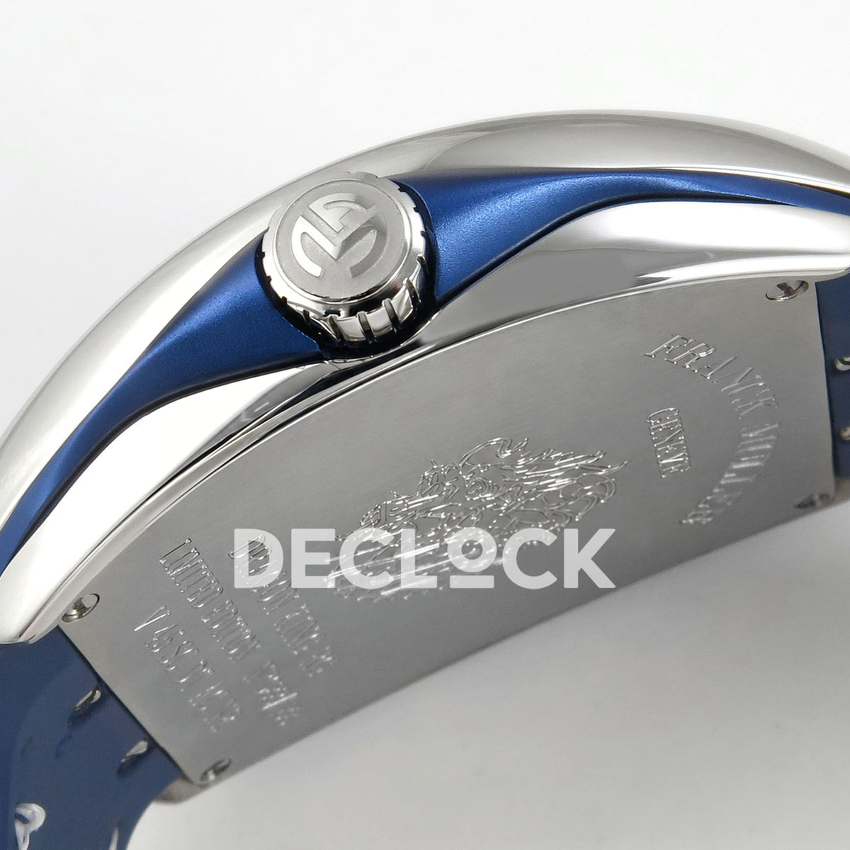 Franck Muller Vanguard Yachting Dragon King Steel Blue Purple ABF A2824 replica - crown side