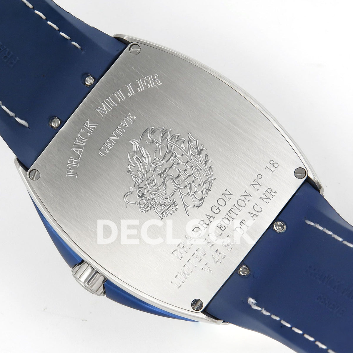 Franck Muller Vanguard Yachting Dragon King Steel Blue Purple ABF A2824 replica - engraved dragon caseback