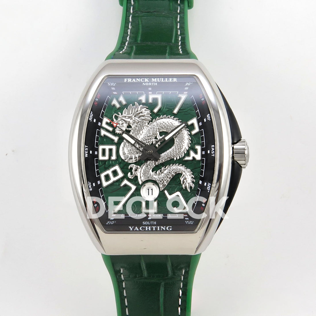 Franck Muller Vanguard Yachting Dragon King Steel Green ABF A2824 replica - front Vanguard Yachting Dragon King Steel Green
