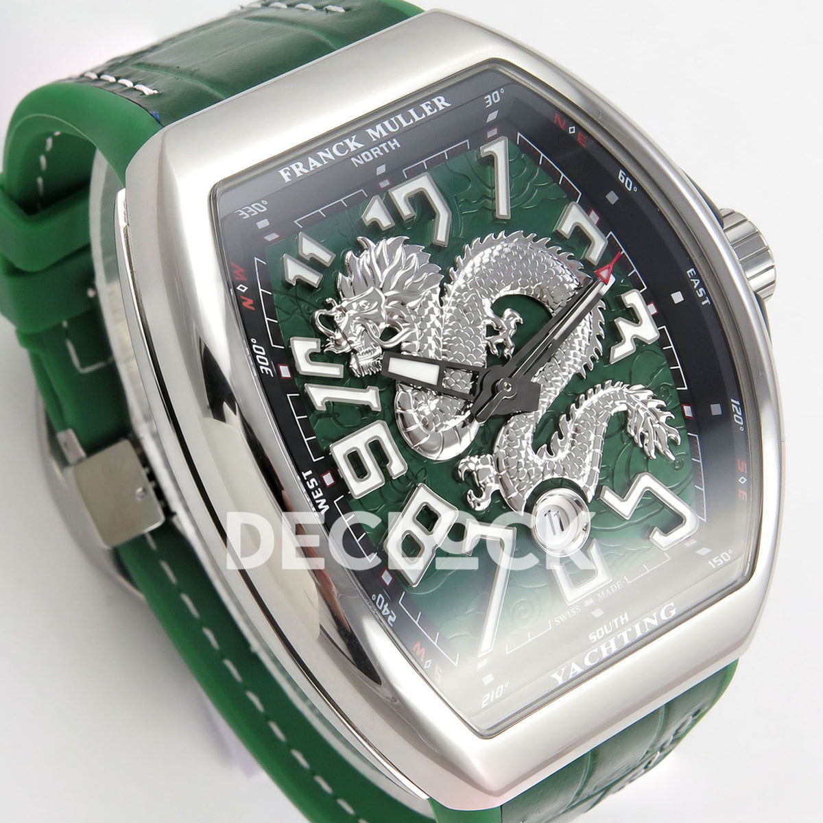 Franck Muller Vanguard Yachting Dragon King Steel Green ABF A2824 replica - dial angle left