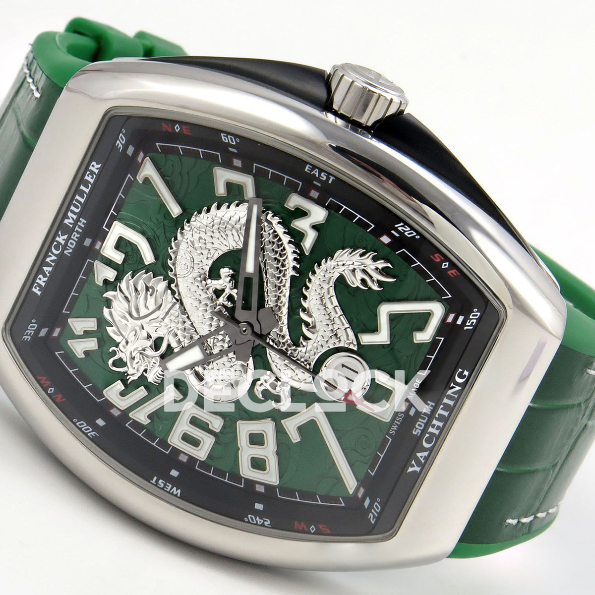 Franck Muller Vanguard Yachting Dragon King Steel Green ABF A2824 replica - dial angle right